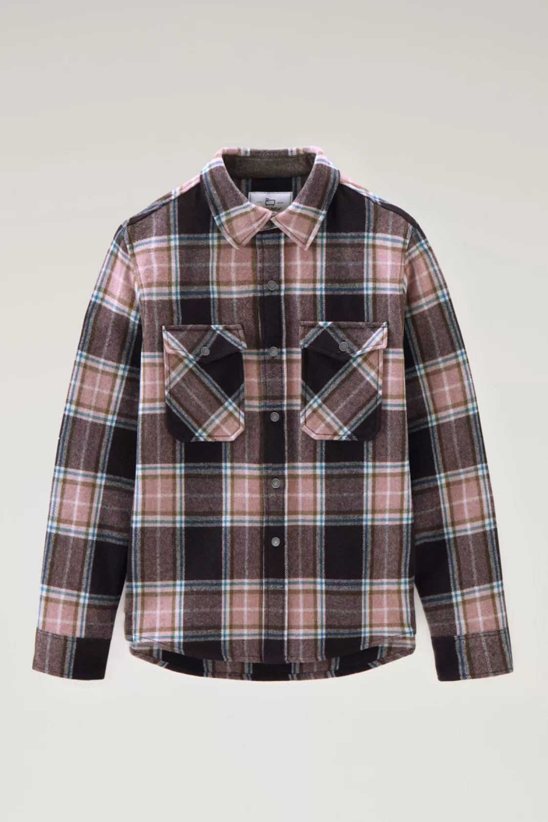 Overshirts & Shirt Jackets | Jackets>woolrich Alaskan Check Overshirt In Recycled Italian Wool Blend Pink Check