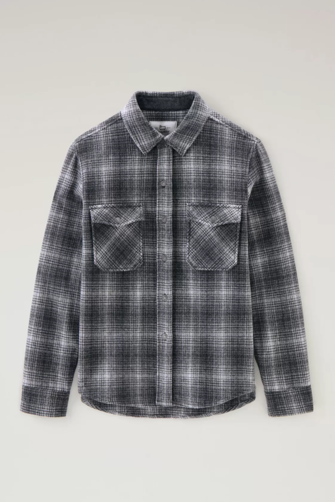 Overshirts & Shirt Jackets | Jackets>woolrich Alaskan Check Overshirt In Recycled Italian Wool Blend Grey Hunting