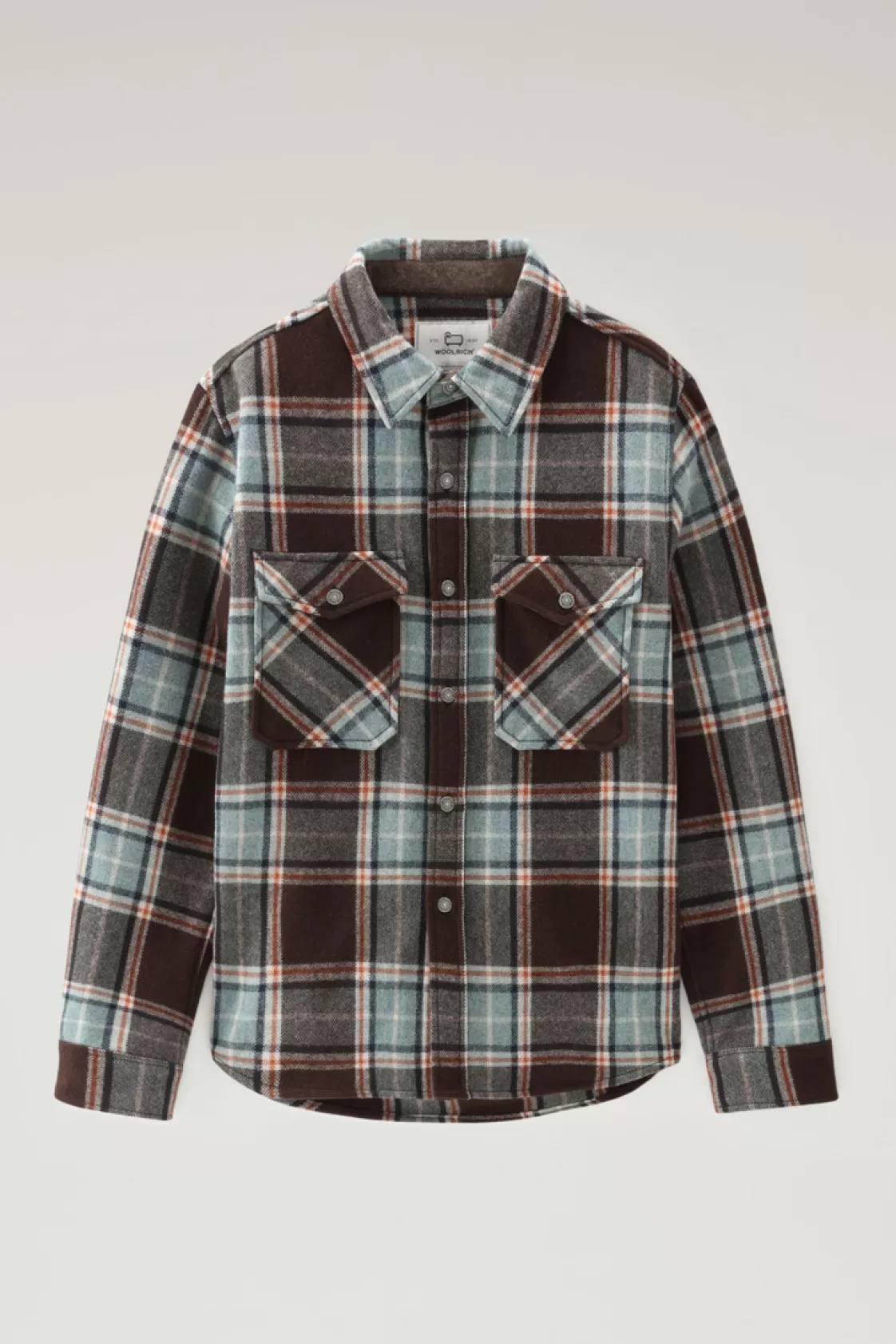 Overshirts & Shirt Jackets | Jackets>woolrich Alaskan Check Overshirt In Recycled Italian Wool Blend Desert Check