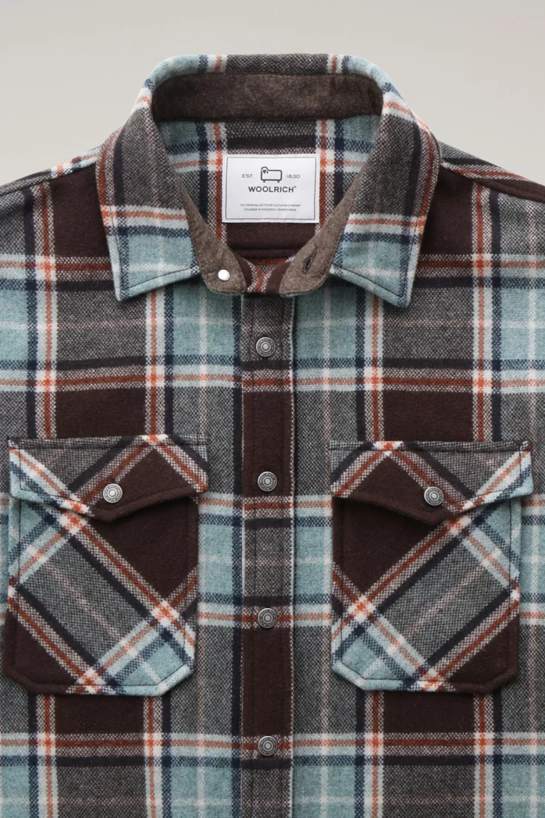 Overshirts & Shirt Jackets | Jackets>woolrich Alaskan Check Overshirt In Recycled Italian Wool Blend Desert Check