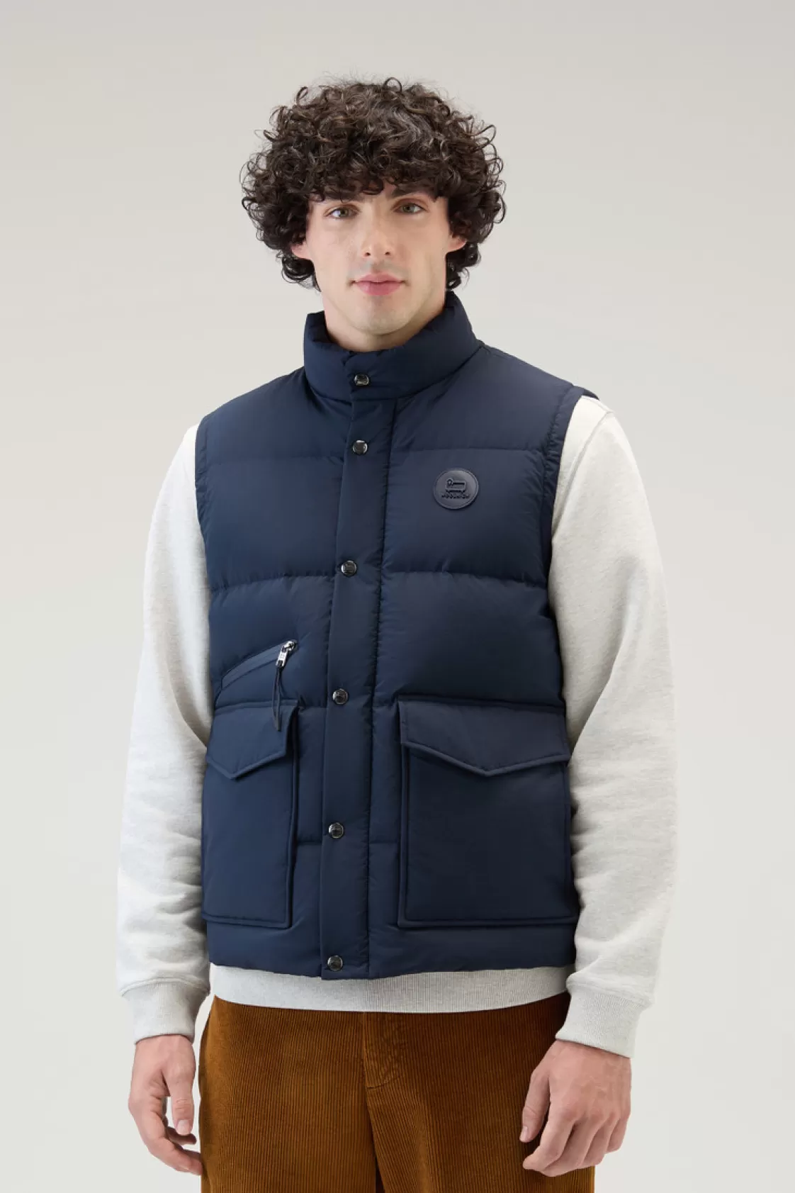 Vests>woolrich Aleutian Padded Vest In Taslan Nylon Melton Blue