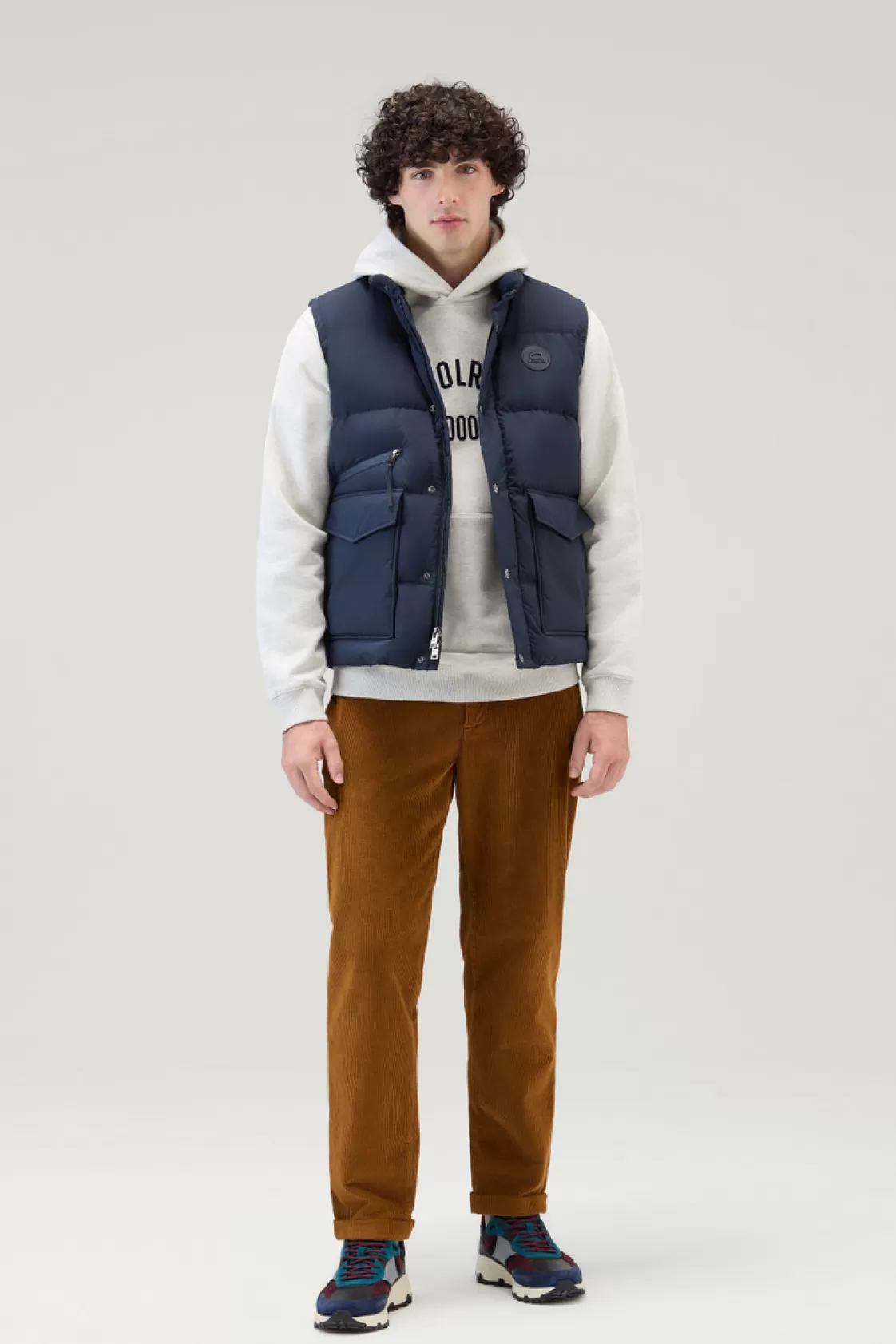 Vests>woolrich Aleutian Padded Vest In Taslan Nylon Melton Blue