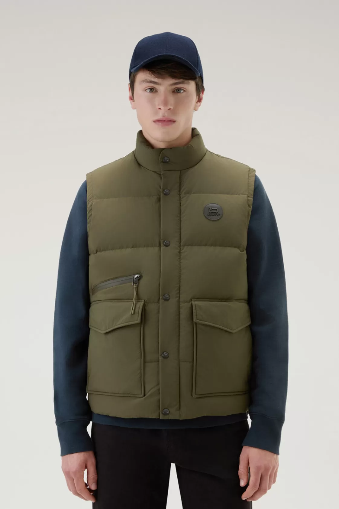 Vests>woolrich Aleutian Padded Vest In Taslan Nylon Dark Green