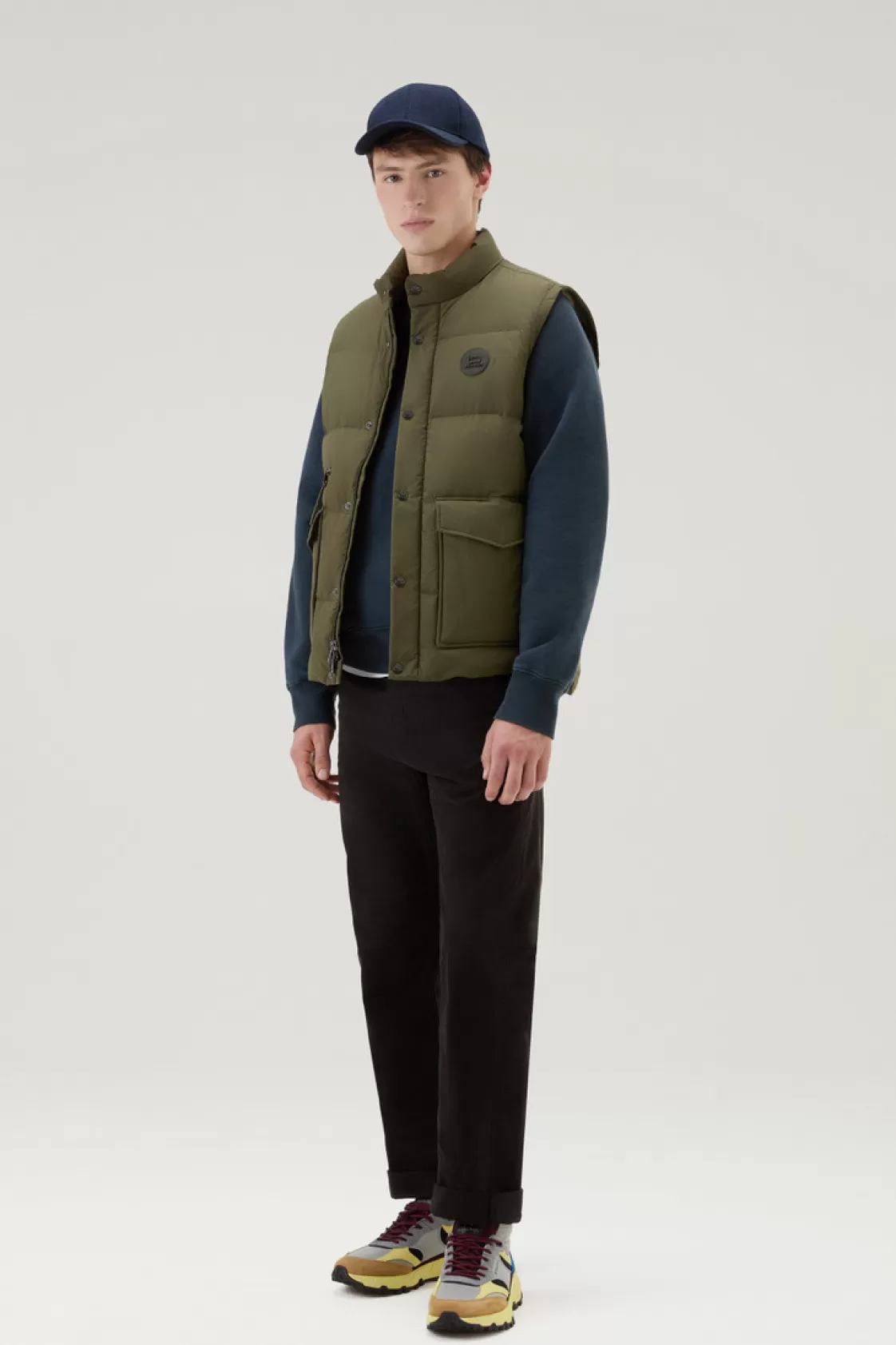 Vests>woolrich Aleutian Padded Vest In Taslan Nylon Dark Green