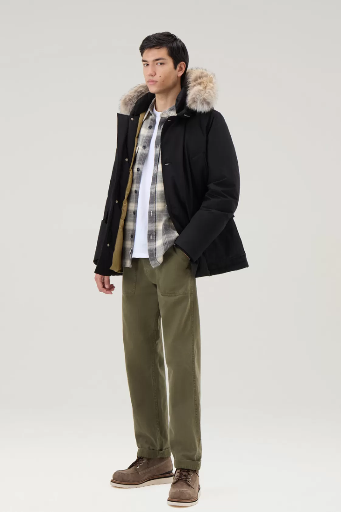 Parkas | Icons>woolrich Arctic Anorak In Ramar Cloth With Detachable Fur Black