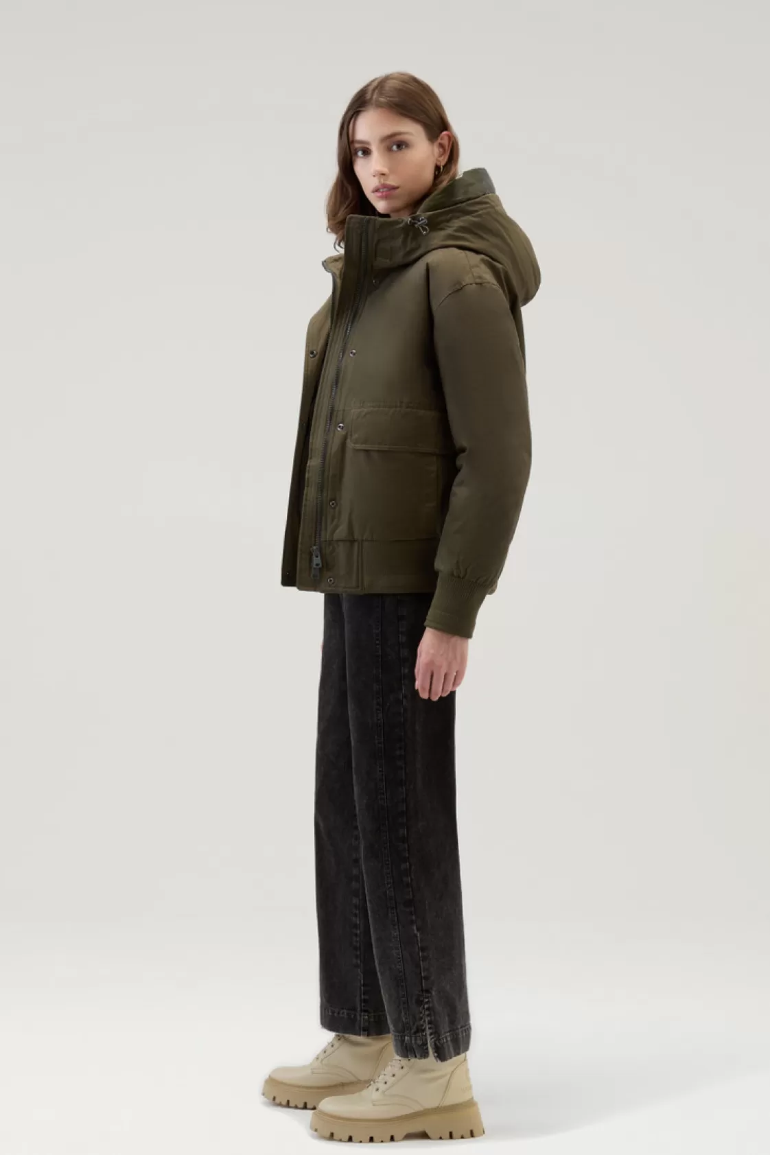 Bomber Jackets | Jackets>woolrich Arctic Bomber In Ramar Cloth Dark Green