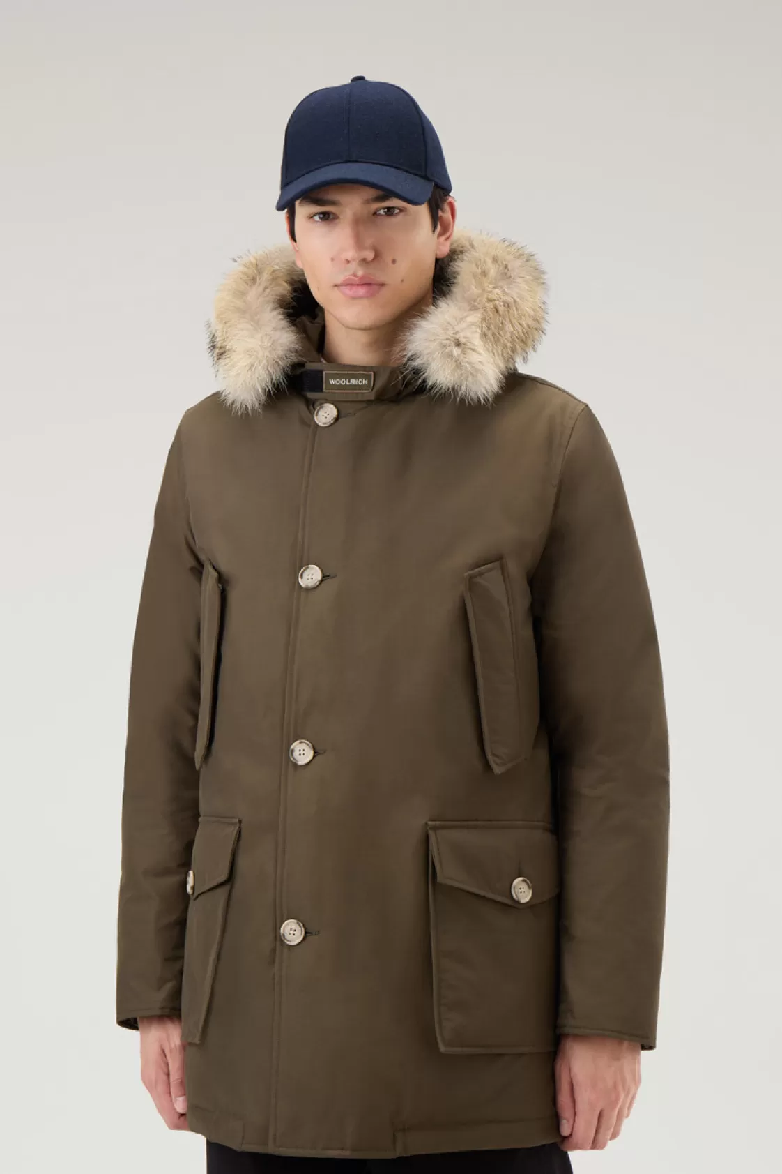 Parkas | Icons>woolrich Arctic Parka In Ramar Cloth With Detachable Fur Trim Dark Green