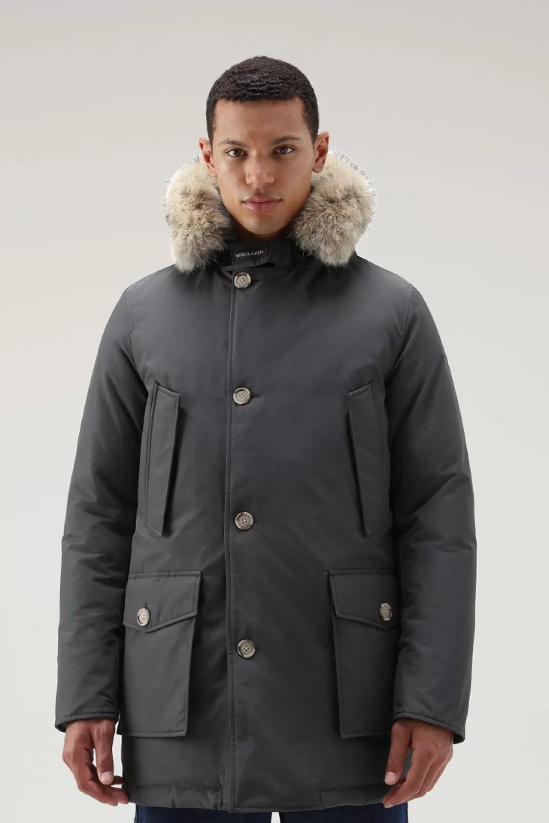 Parkas | Icons>woolrich Arctic Parka In Ramar Cloth With Detachable Fur Trim Grey Shadow