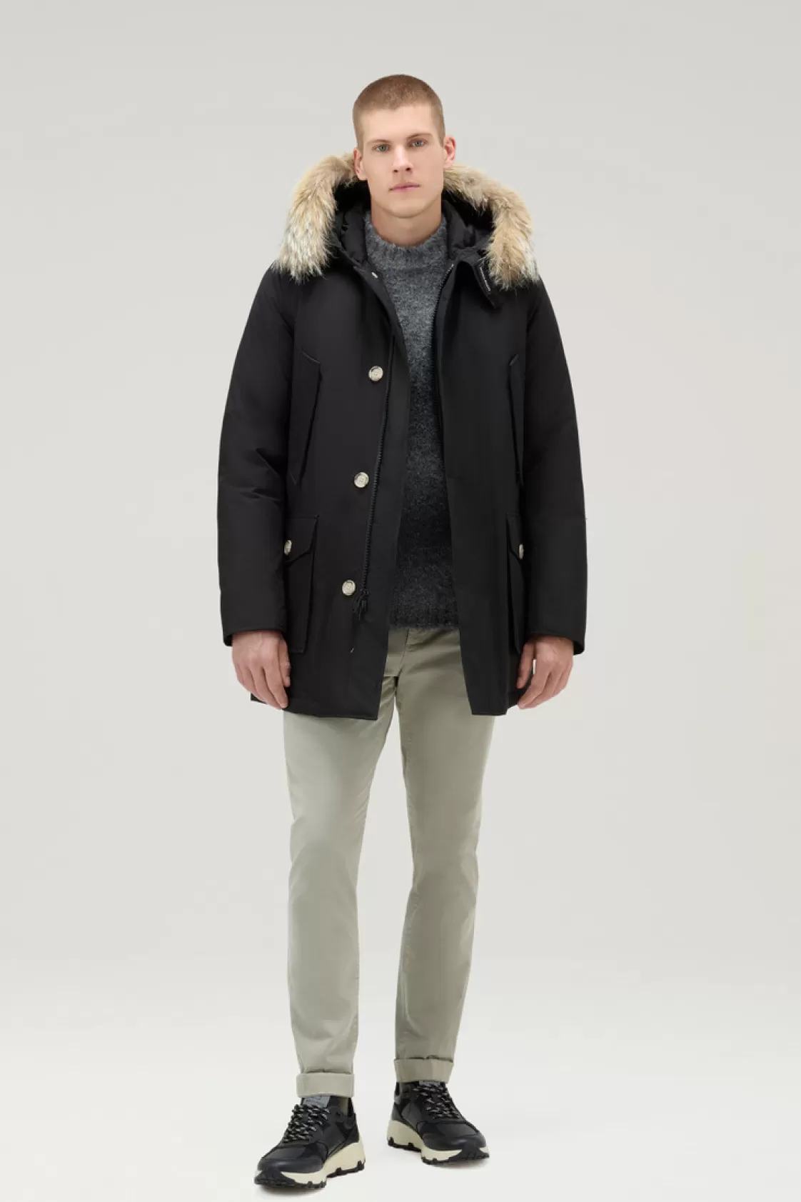 Parkas | Icons>woolrich Arctic Parka In Ramar Cloth With Detachable Fur Trim Black