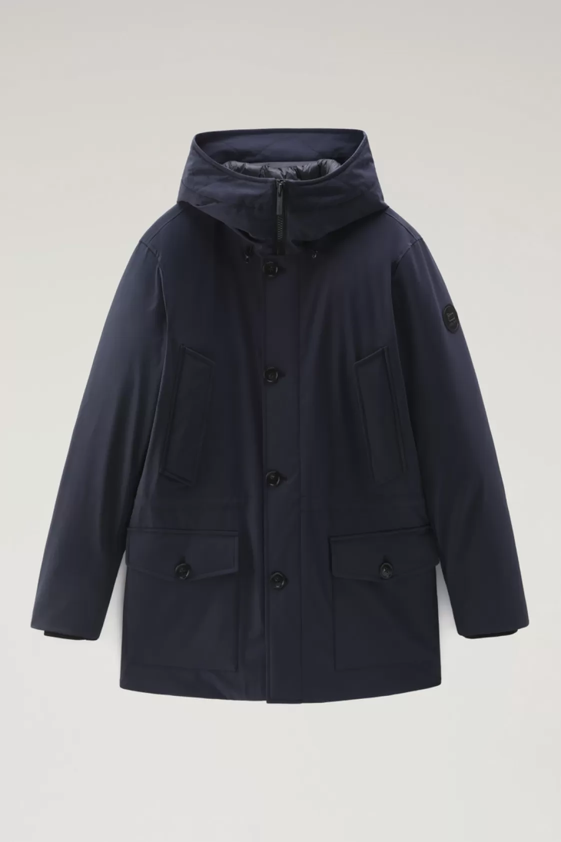 Parkas | Waterproof>woolrich Arctic Parka In Stretch Nylon Melton Blue