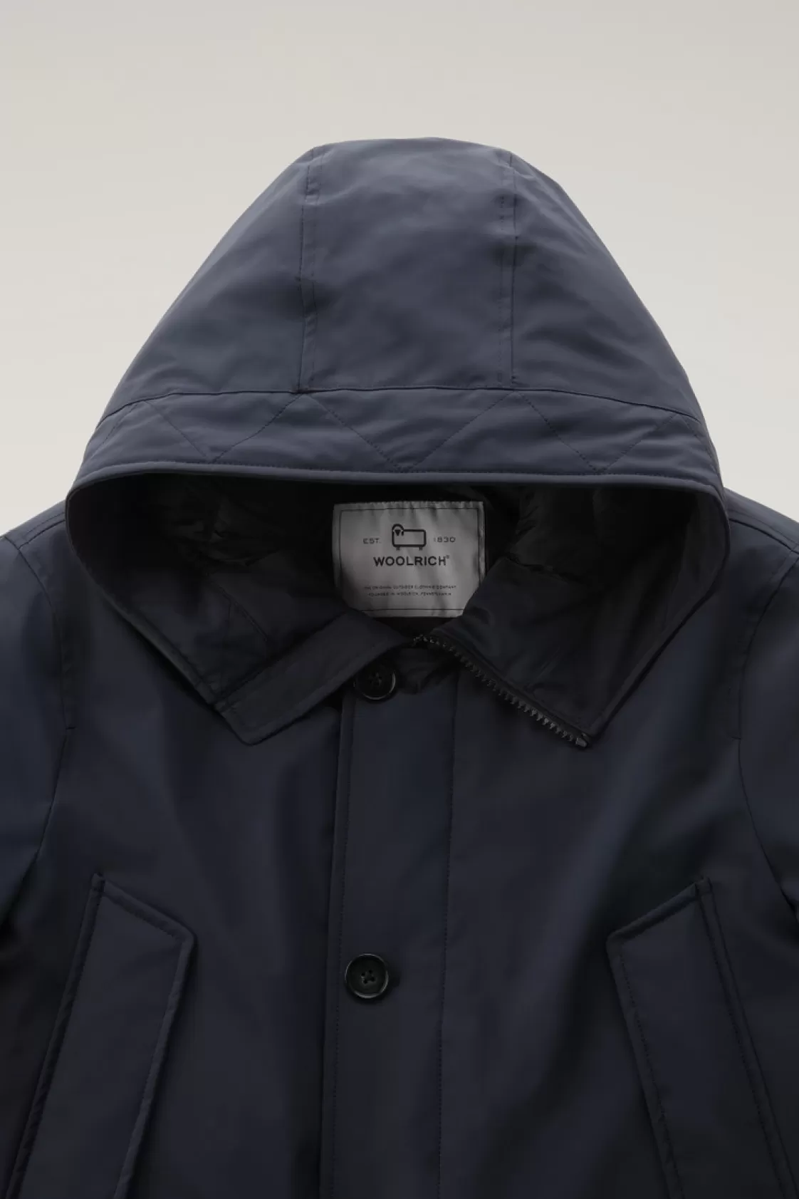 Parkas | Waterproof>woolrich Arctic Parka In Stretch Nylon Melton Blue