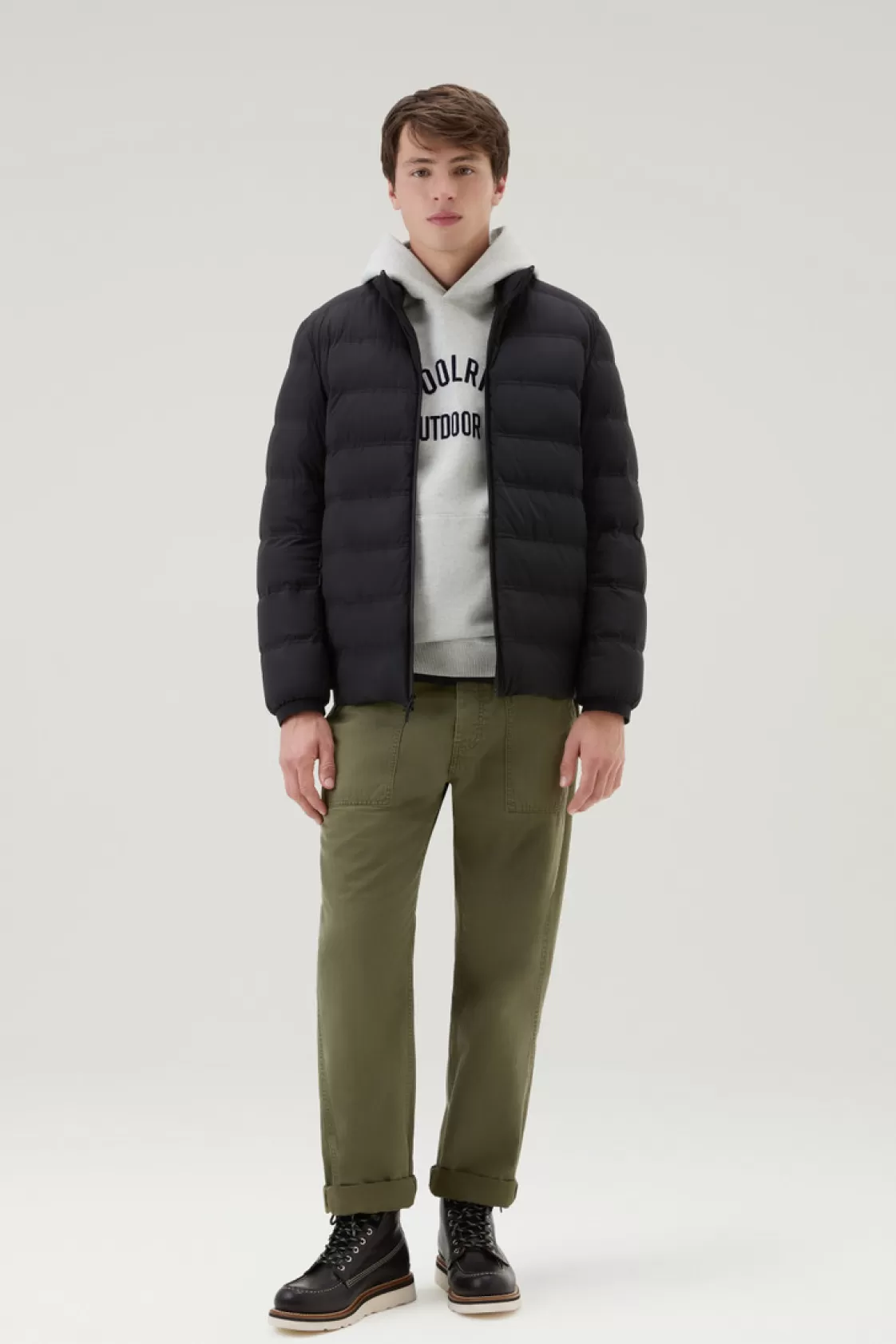 Down Jackets | Jackets>woolrich Bering Down Jacket In Stretch Nylon Black