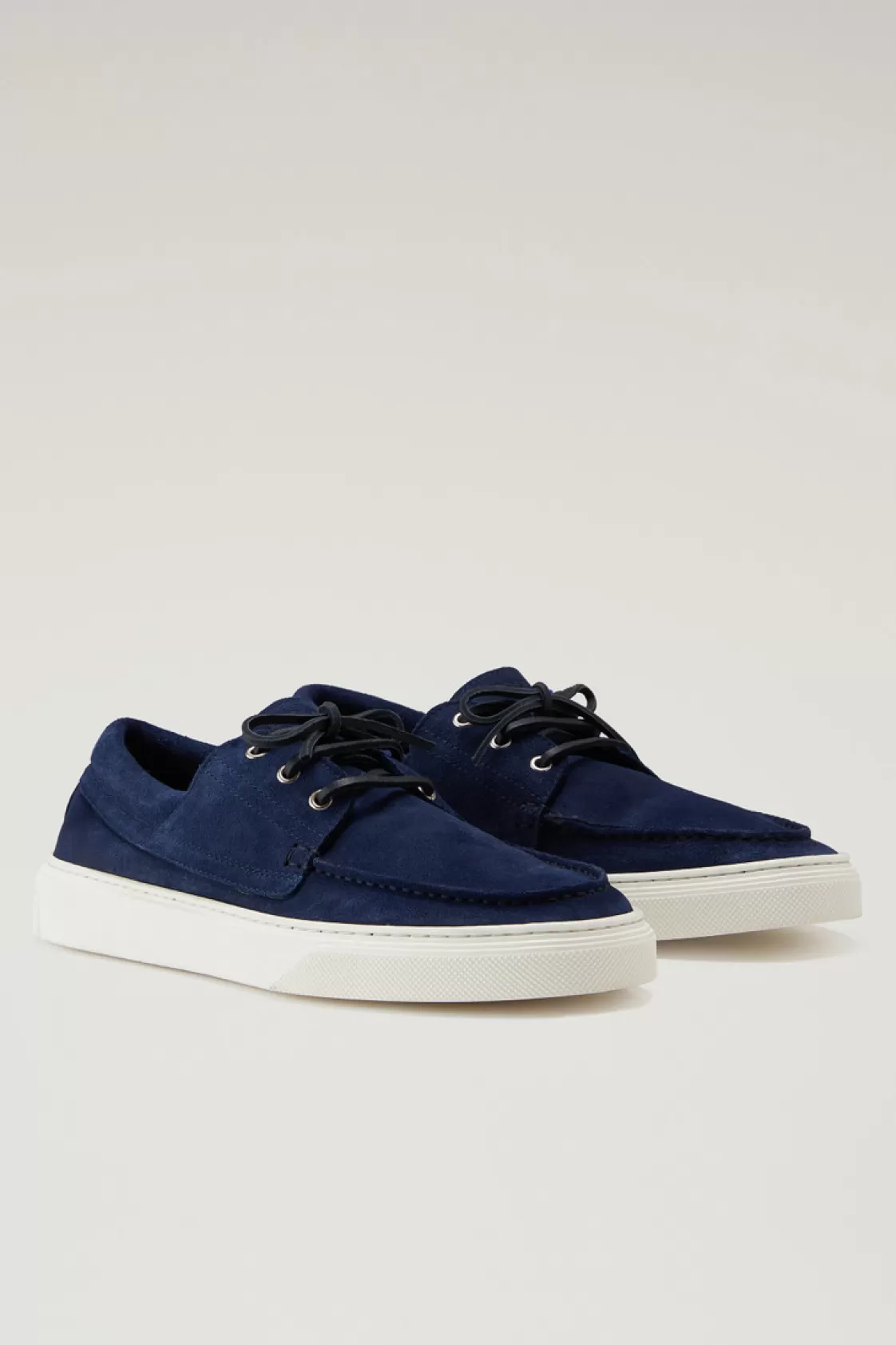 Boat Shoes & Sandals>woolrich Boat Shoes In Suede Leather Blue