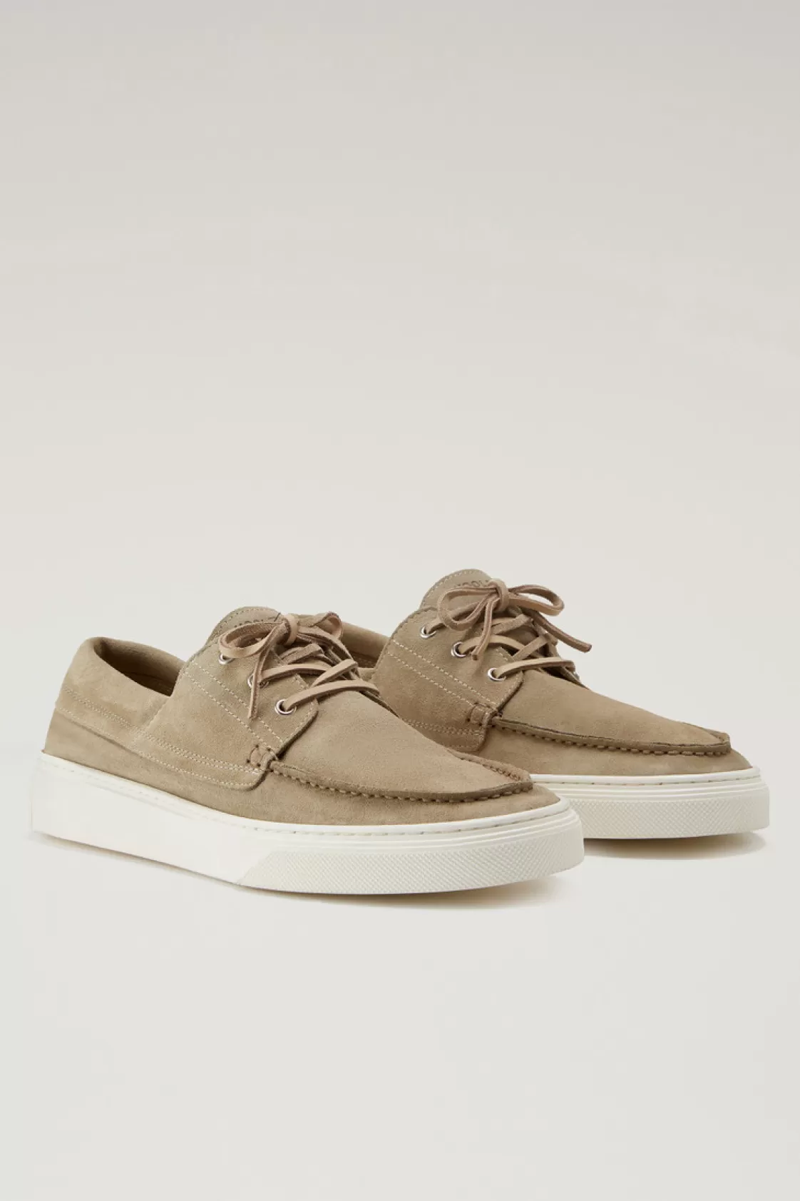 Boat Shoes & Sandals>woolrich Boat Shoes In Suede Leather Beige