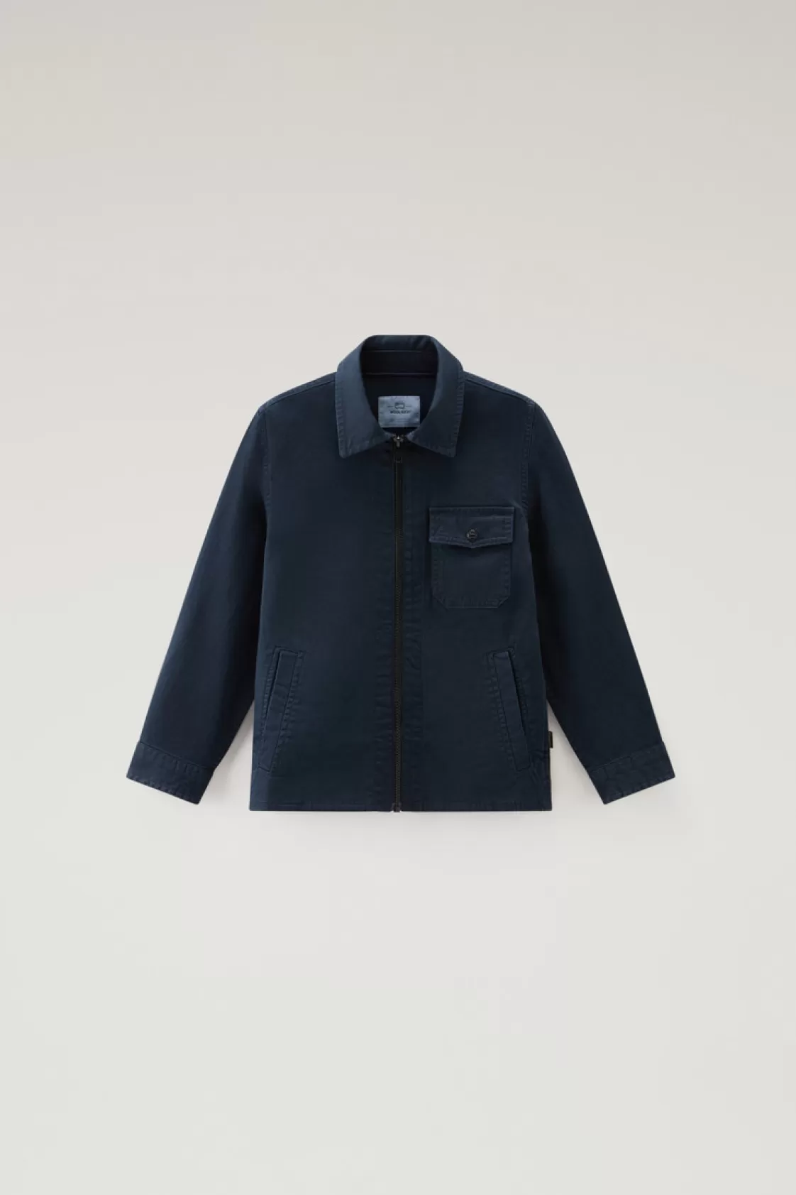 Apparel>woolrich Boys' Garment Dyed Stretch Cotton Overshirt Melton Blue