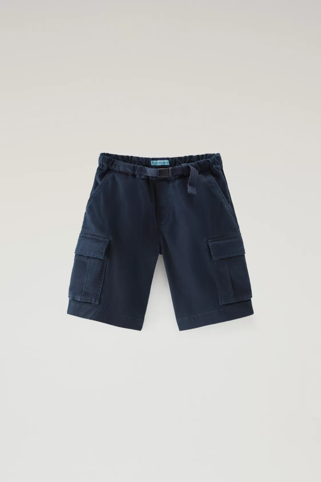 Apparel>woolrich Boys' Garment-Dyed Cargo Shorts In Stretch Cotton Melton Blue