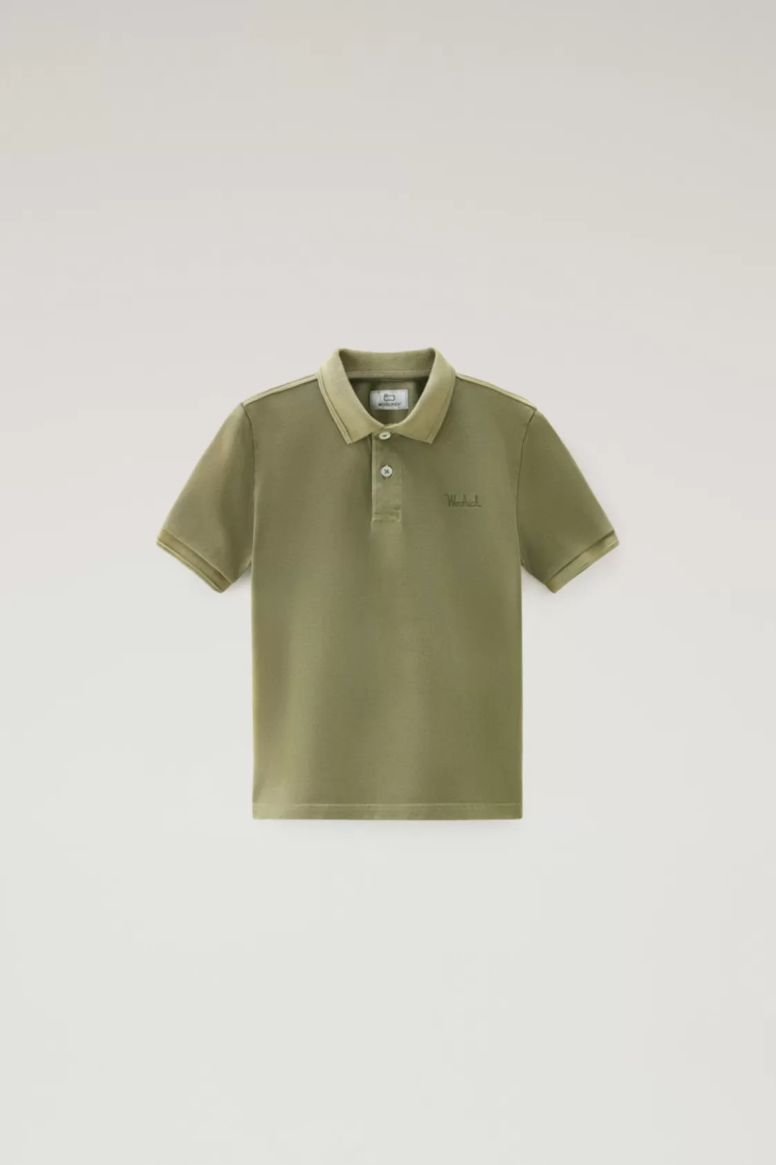 Apparel>woolrich Boys' Garment-Dyed Stretch Cotton Mackinack Polo Shirt Lake Olive