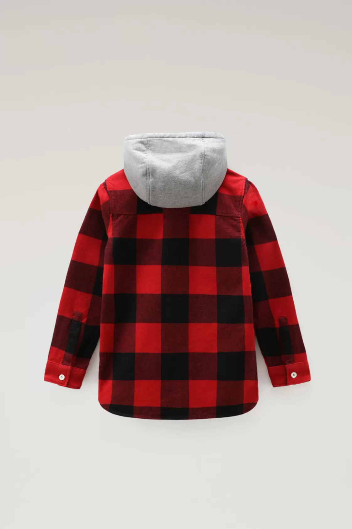 Apparel | Jackets>woolrich Boys' Hooded Buffalo Check Overshirt Red Buffalo