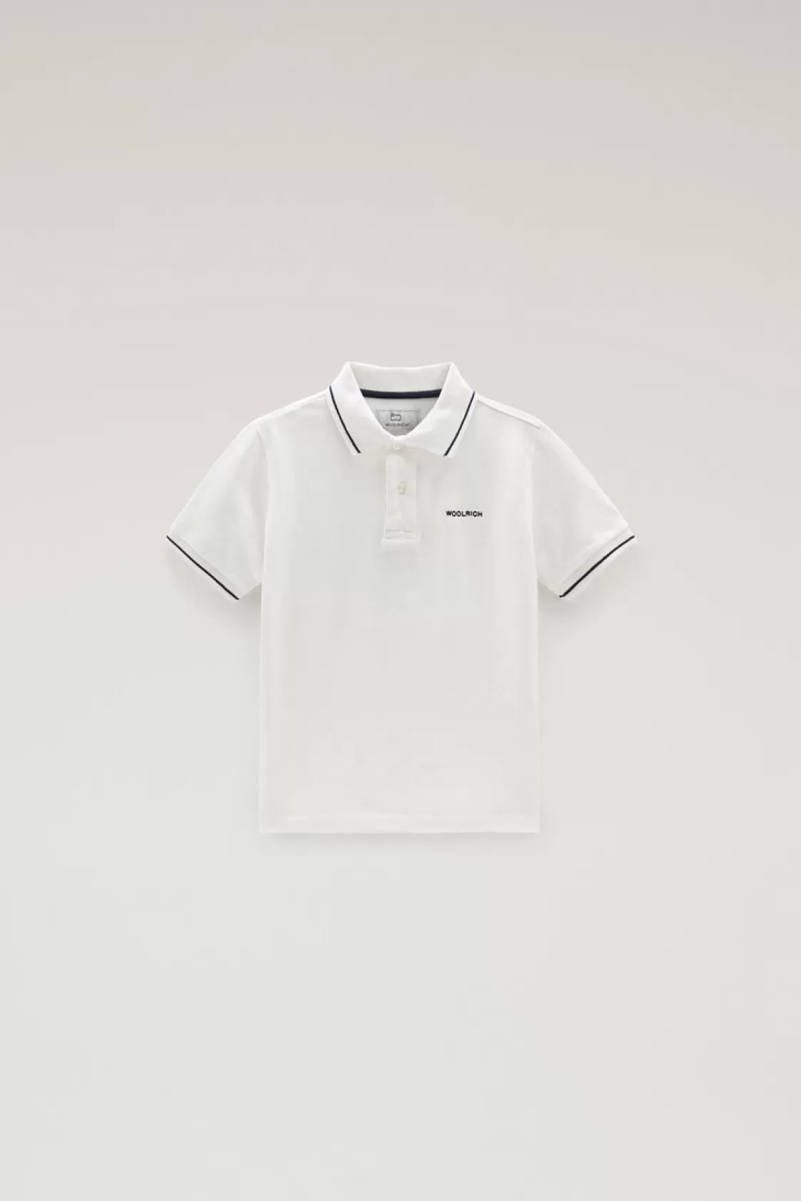 Apparel>woolrich Boys' Monterey Polo In Stretch Cotton Piquet Arctic White