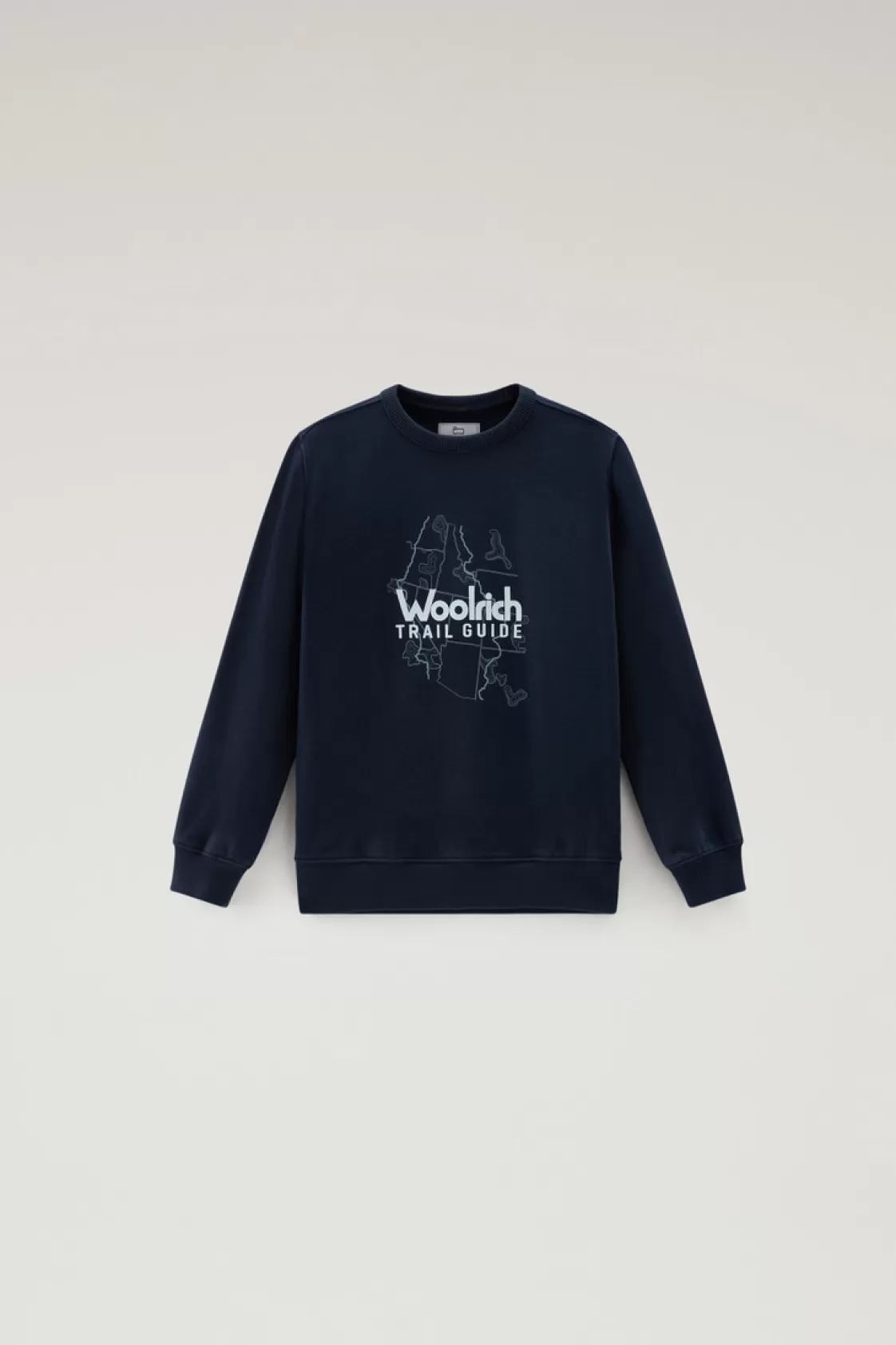 Apparel>woolrich Boys' Pure Cotton Crewneck Sweatshirt With Print Melton Blue