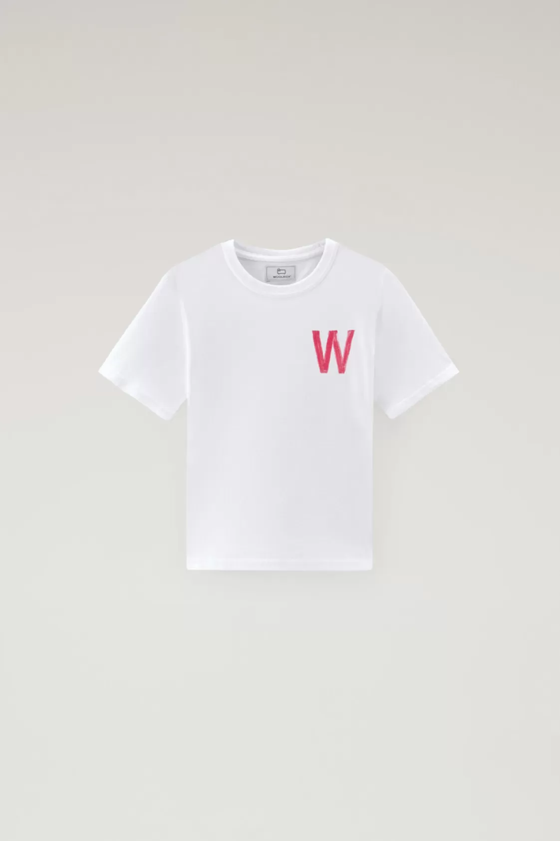 Apparel>woolrich Boys' Pure Cotton T-Shirt With Print Bright White