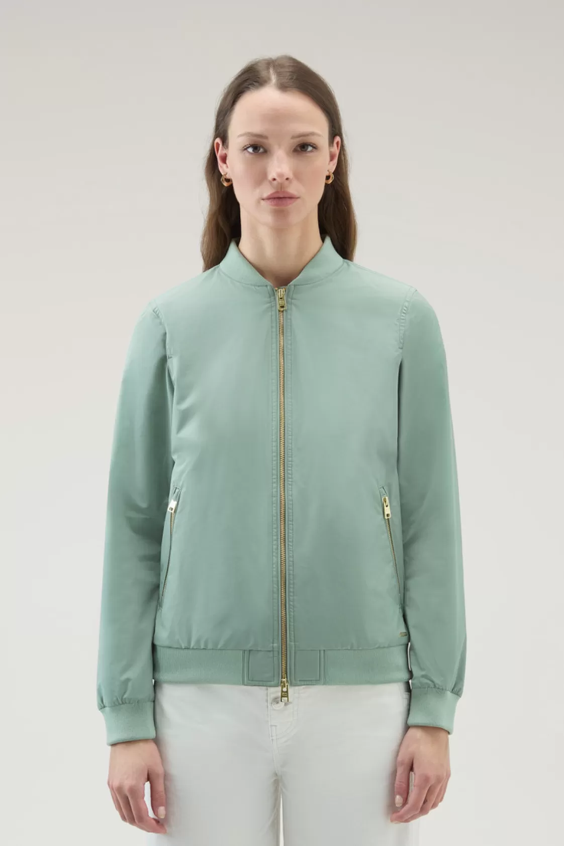 Bomber Jackets>woolrich Charlotte Bomber In Urban Touch Sage