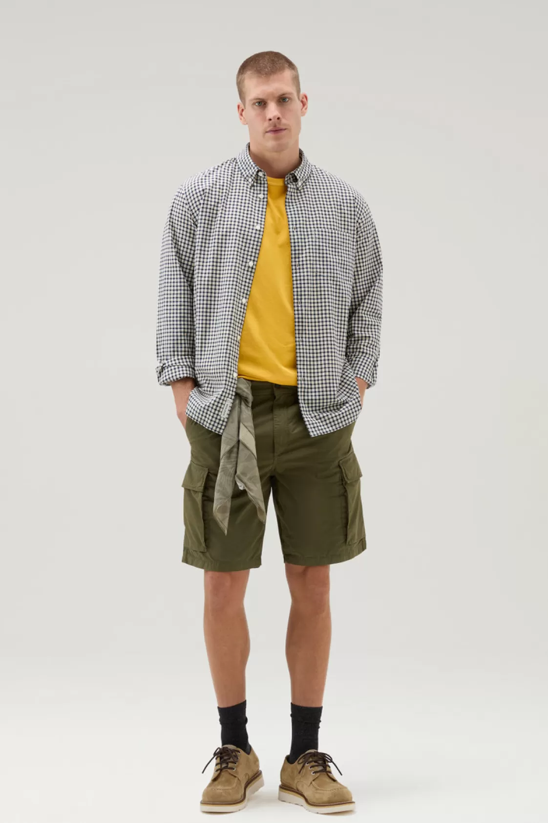 Flannels & Shirts>woolrich Checked Madras Shirt In Pure Cotton Micro Check Blue