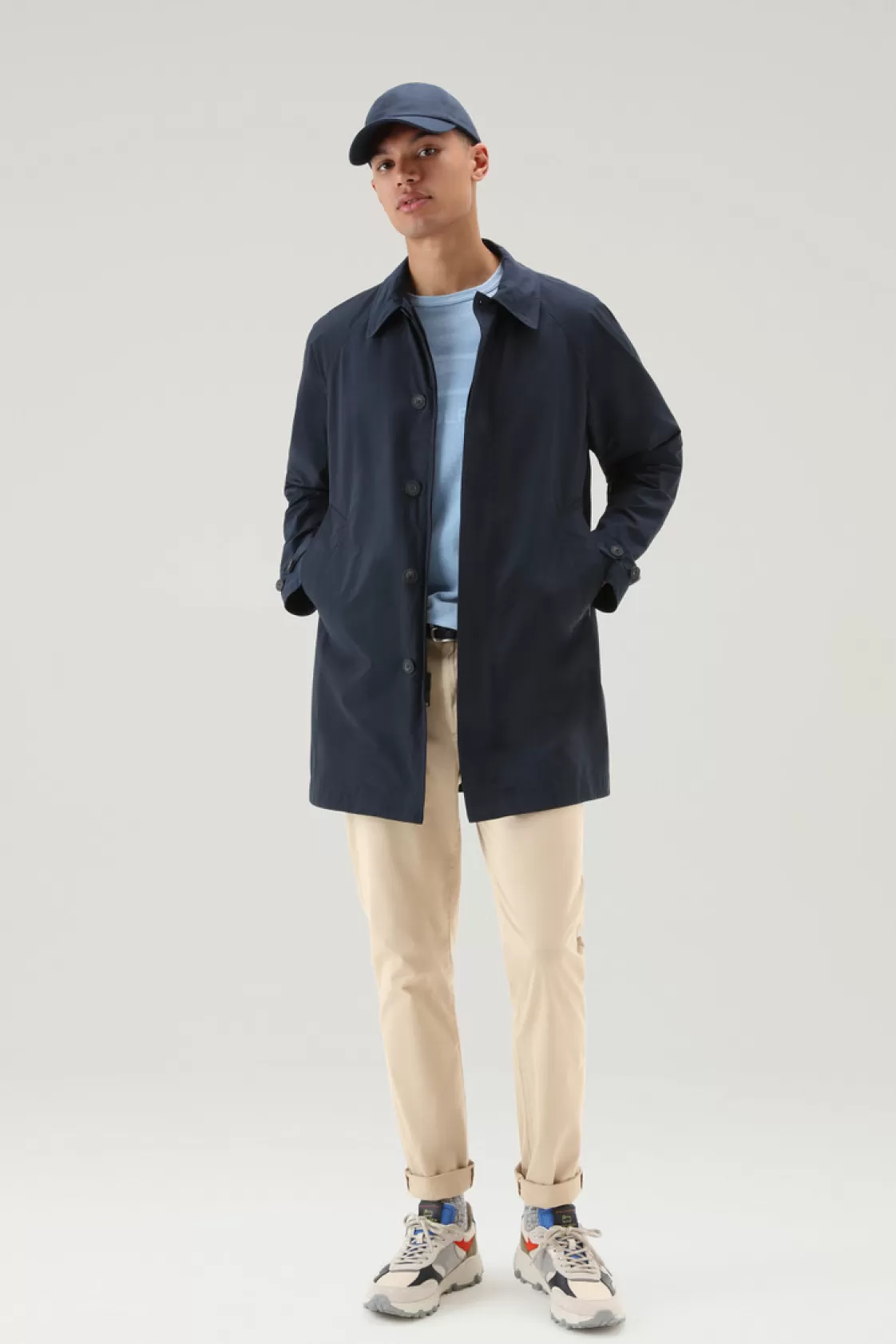 Coats>woolrich City Carcoat In Urban Touch Melton Blue