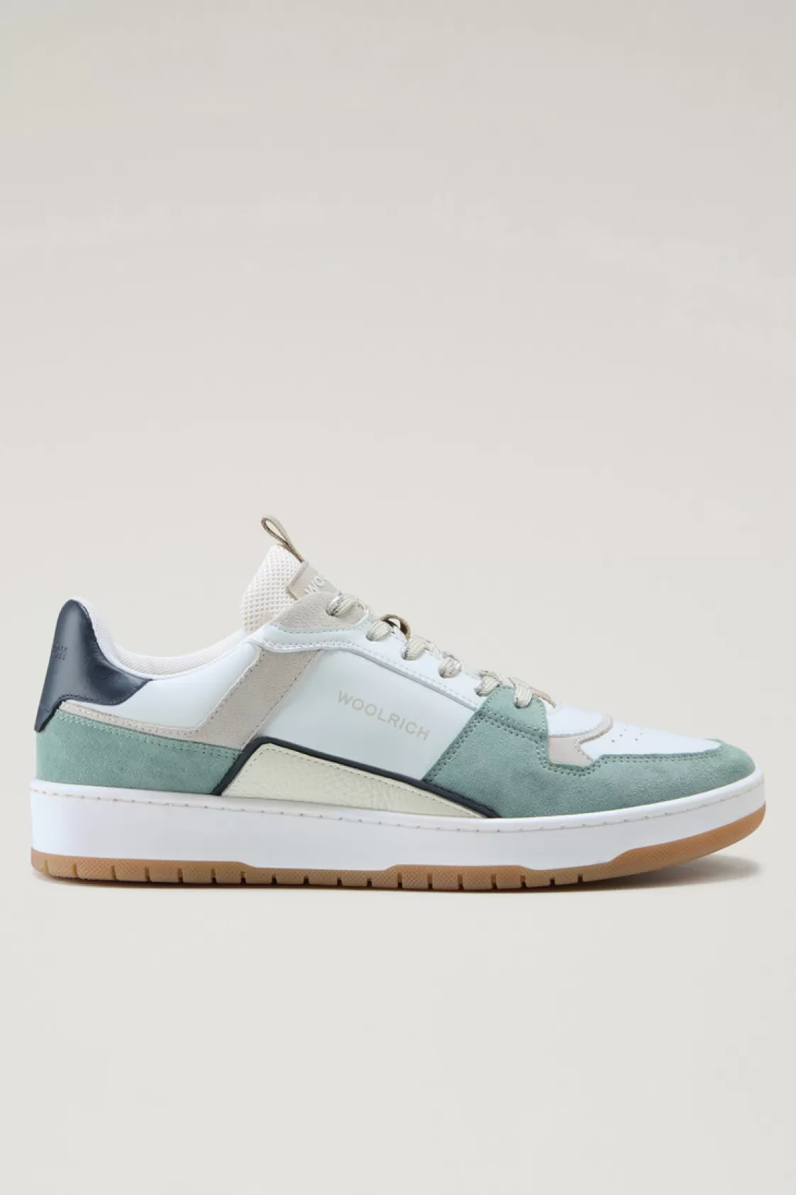 Sneakers>woolrich Classic Basketball Sneakers In Suede Green White