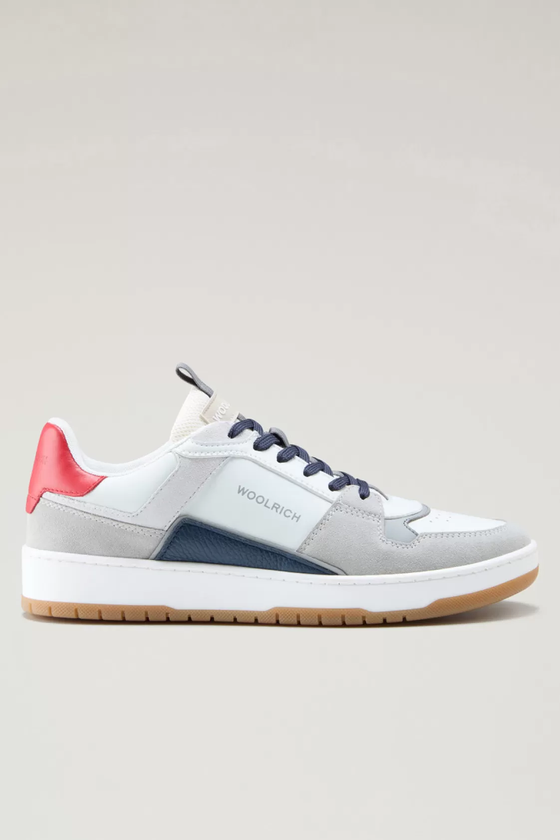 Sneakers>woolrich Classic Basketball Sneakers In Suede Grey White