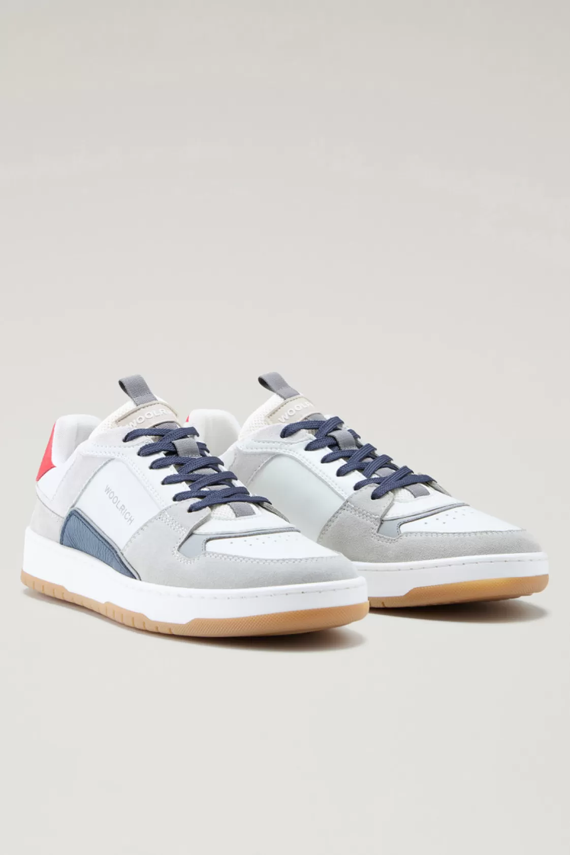 Sneakers>woolrich Classic Basketball Sneakers In Suede Grey White