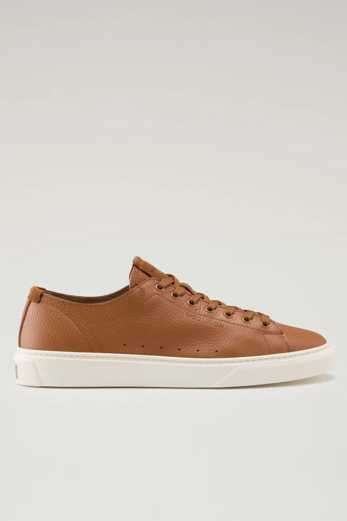 Sneakers>woolrich Cloud Court Sneakers In Tumbled Leather Cognac