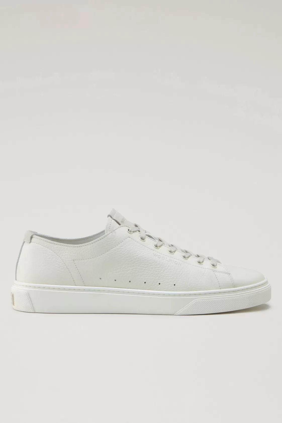 Sneakers>woolrich Cloud Court Sneakers In Tumbled Leather Cream