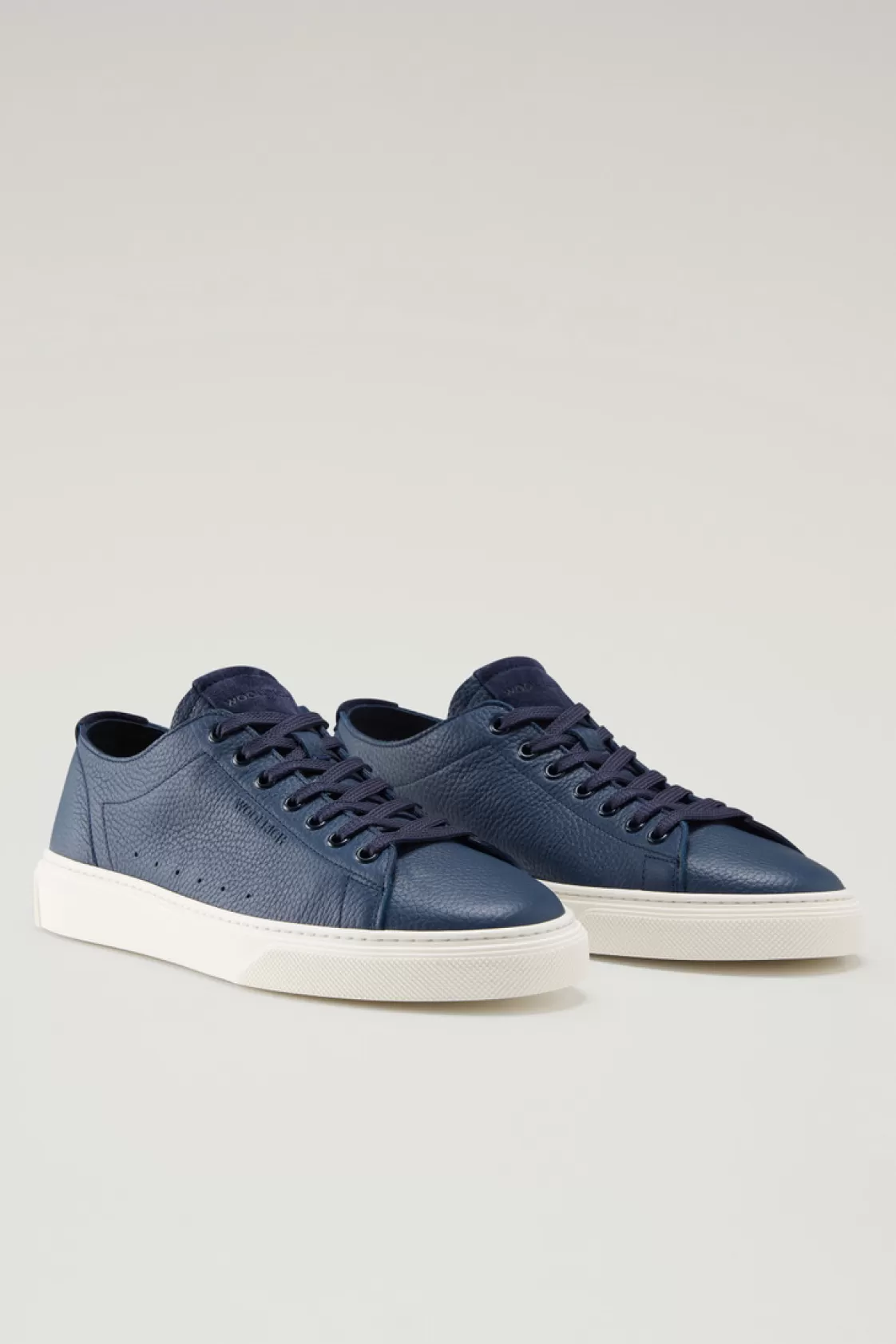 Sneakers>woolrich Cloud Court Sneakers In Tumbled Leather Blue