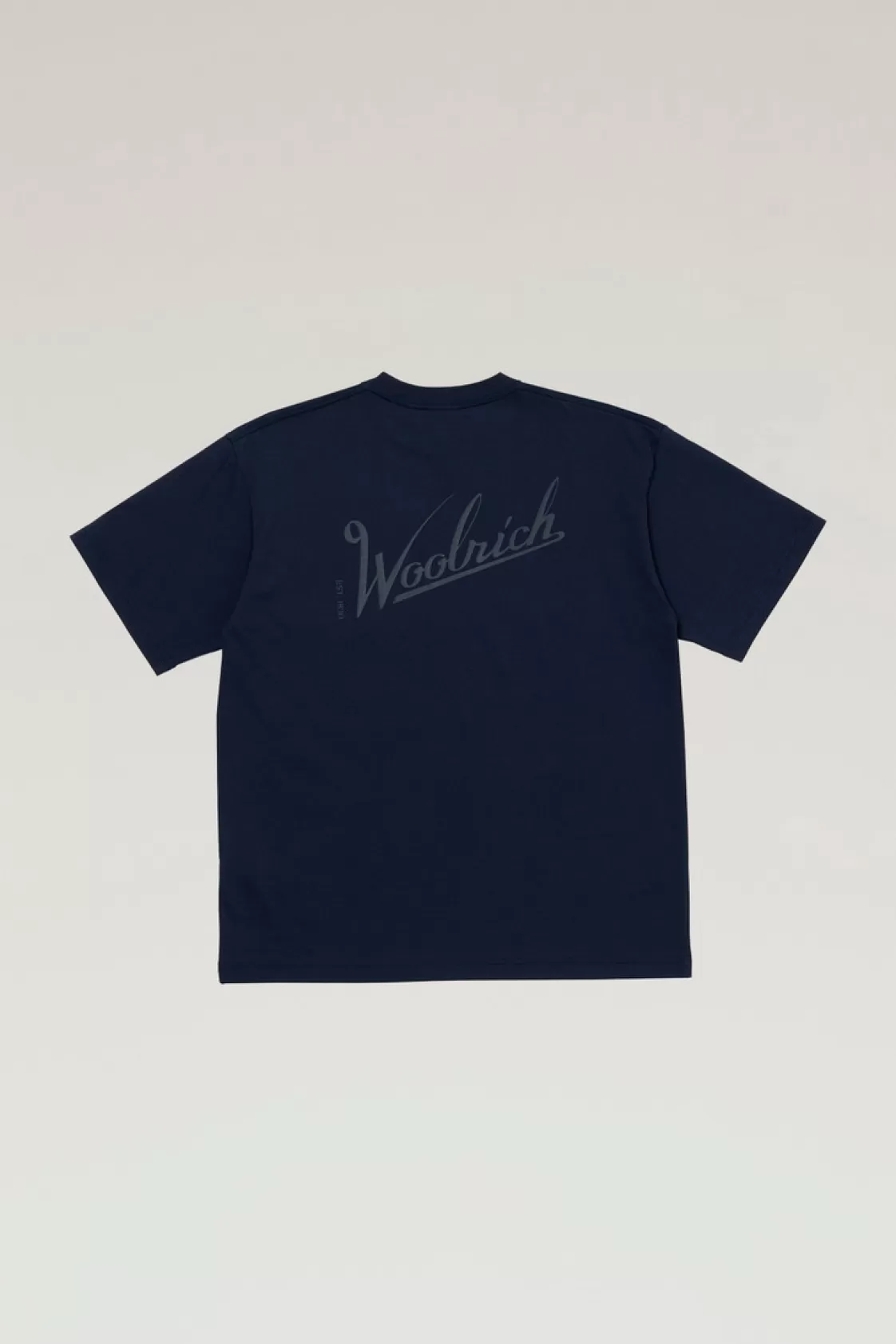 Outdoor Label Designed in Japan | T-Shirts>woolrich COOLMAX Print T-shirt Navy