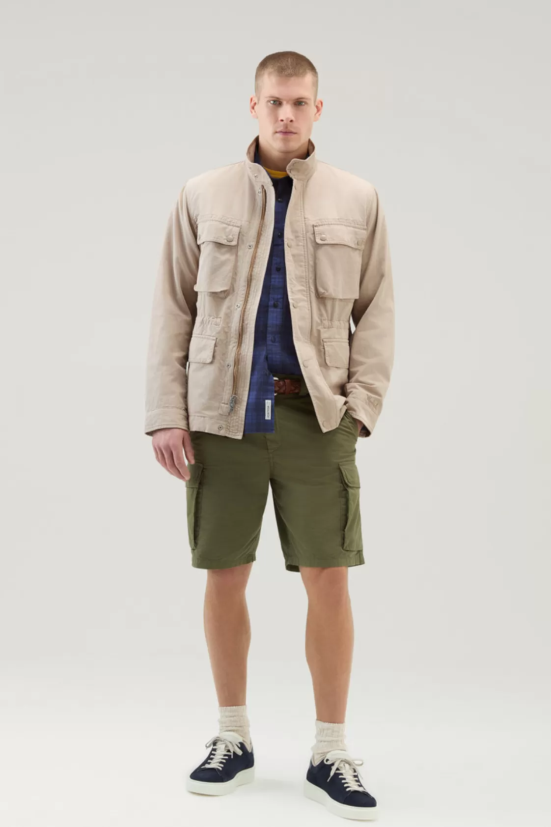 Jackets>woolrich Field Jacket In Cotton-Linen Blend Rope