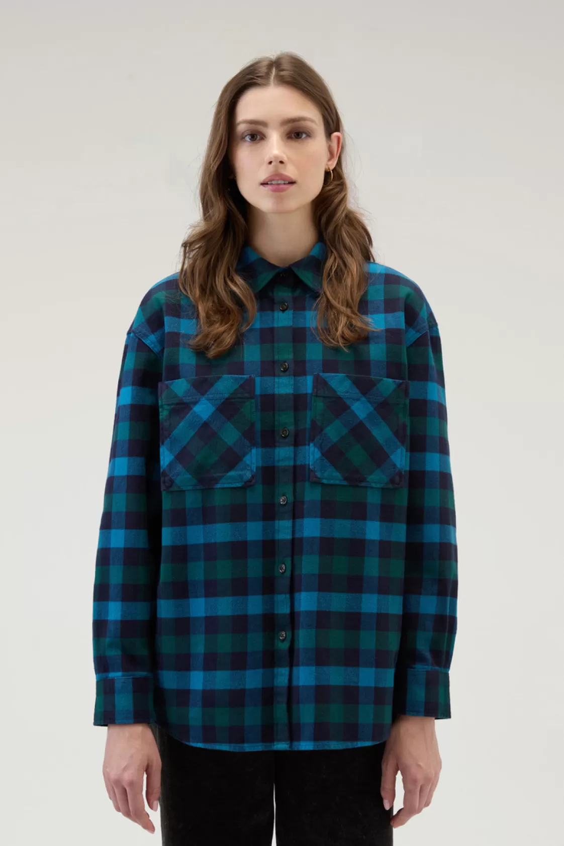 Shirts, Flannels & Shirt Jackets>woolrich Flannel Check Shirt Blue Green Buffalo