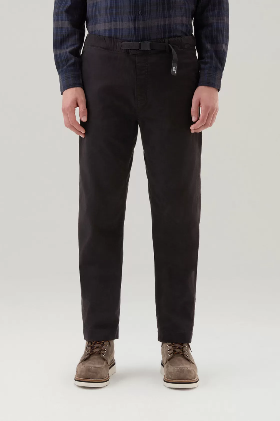 Trousers & Shorts>woolrich Garment-Dyed Chino Pants In Stretch Cotton Twill Black