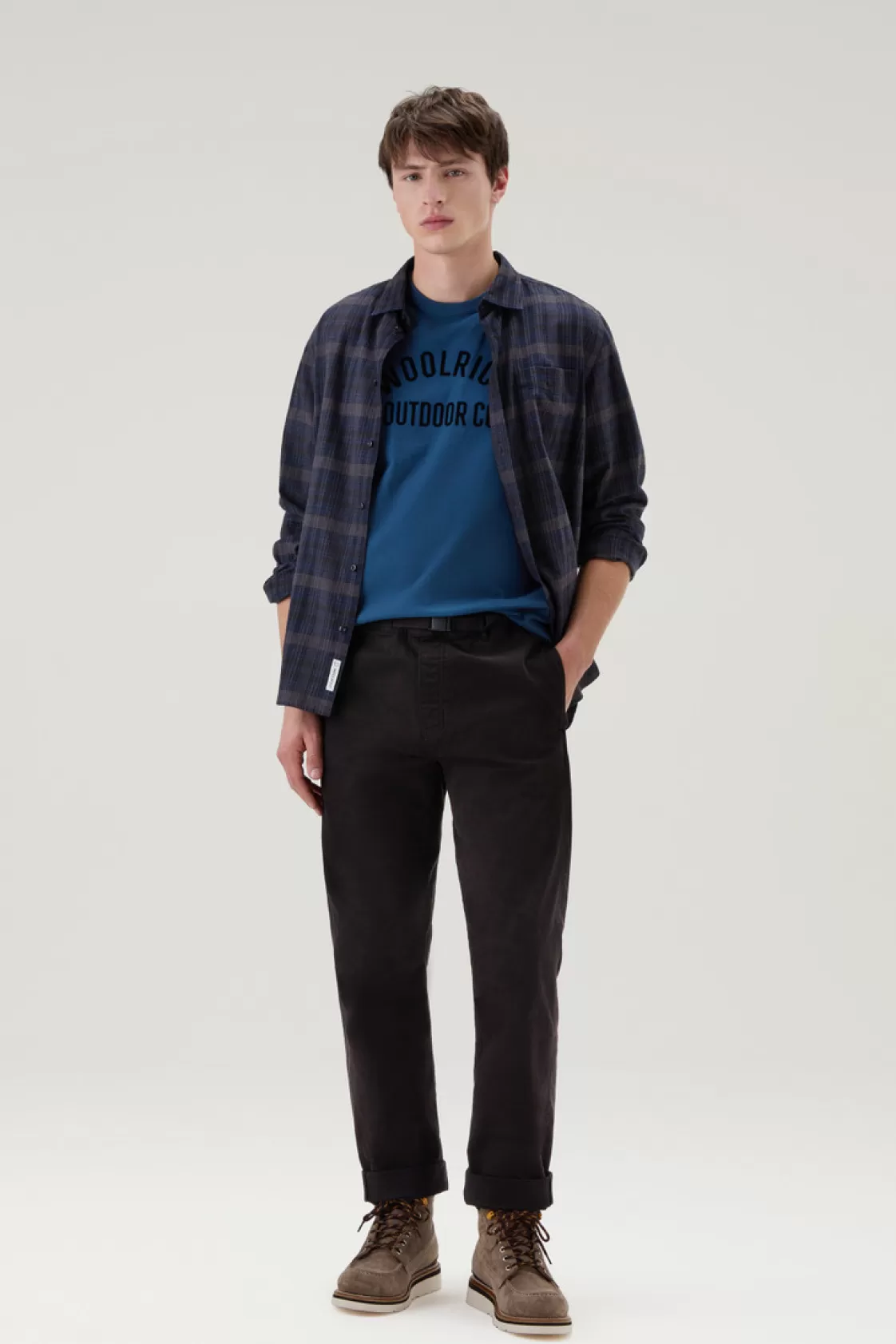 Trousers & Shorts>woolrich Garment-Dyed Chino Pants In Stretch Cotton Twill Black