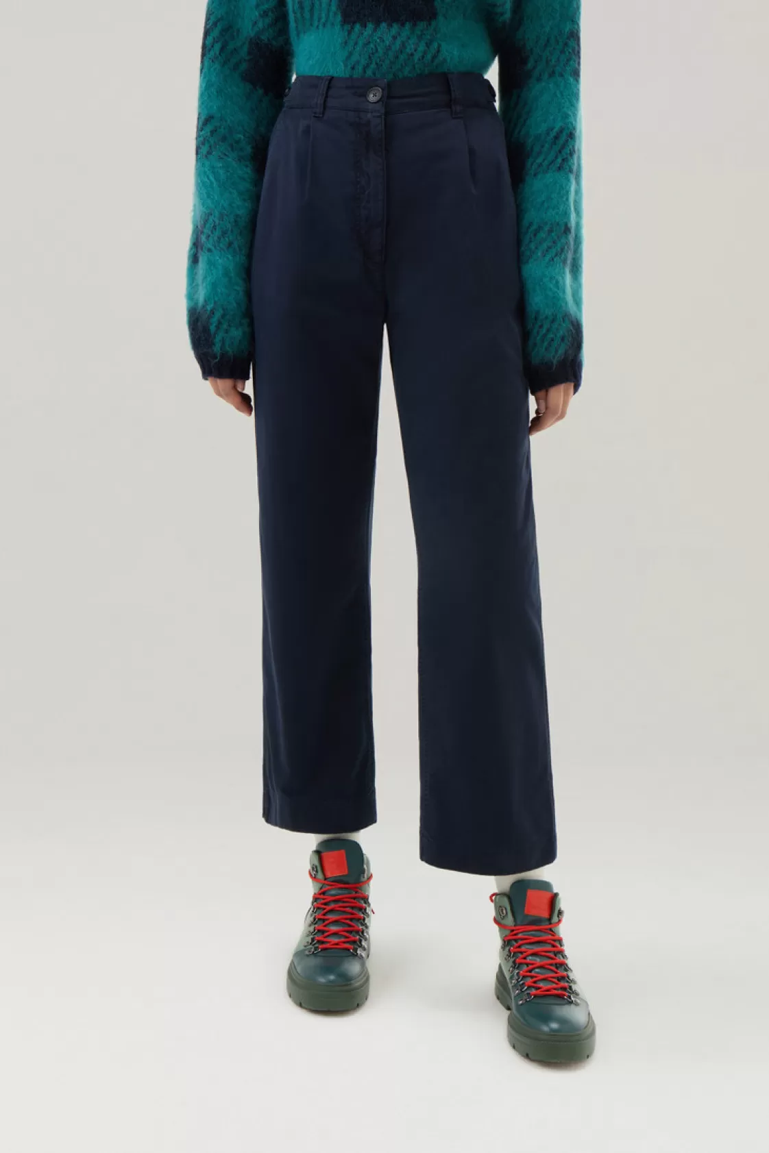 Trousers & Shorts>woolrich Garment-Dyed Chino Pants In Stretch Cotton Twill Melton Blue