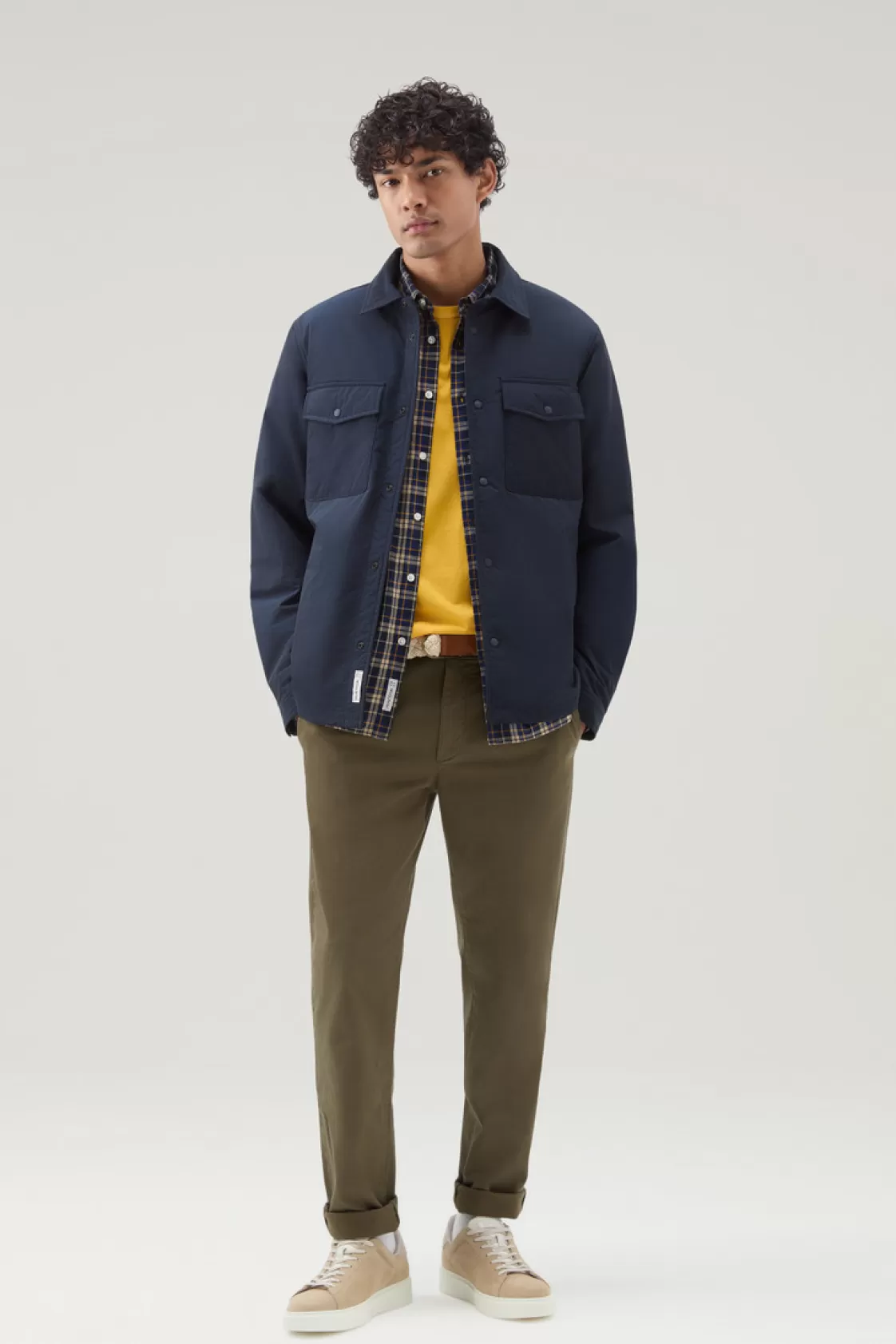 Trousers & Shorts>woolrich Garment-Dyed Classic Chino Pant In Stretch Cotton Lake Olive