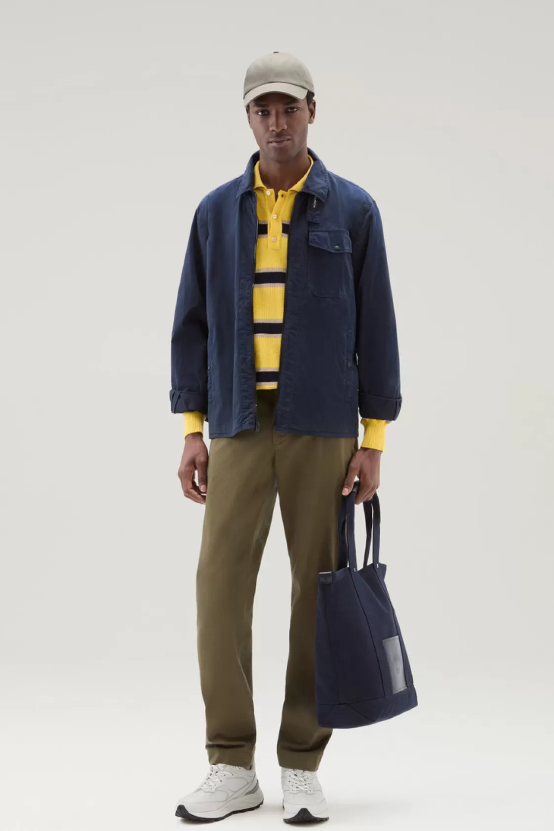 Overshirts & Shirt Jackets>woolrich Garment-Dyed Overshirt In Pure Cotton Melton Blue