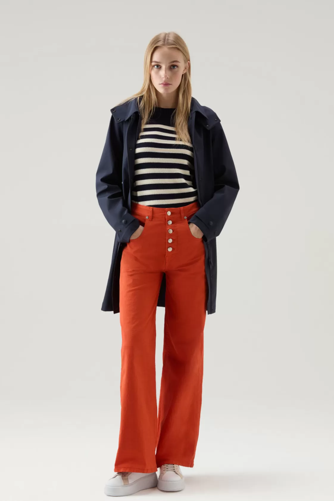 Trousers & Shorts>woolrich Garment-Dyed Stretch Cotton Twill Pants Koi