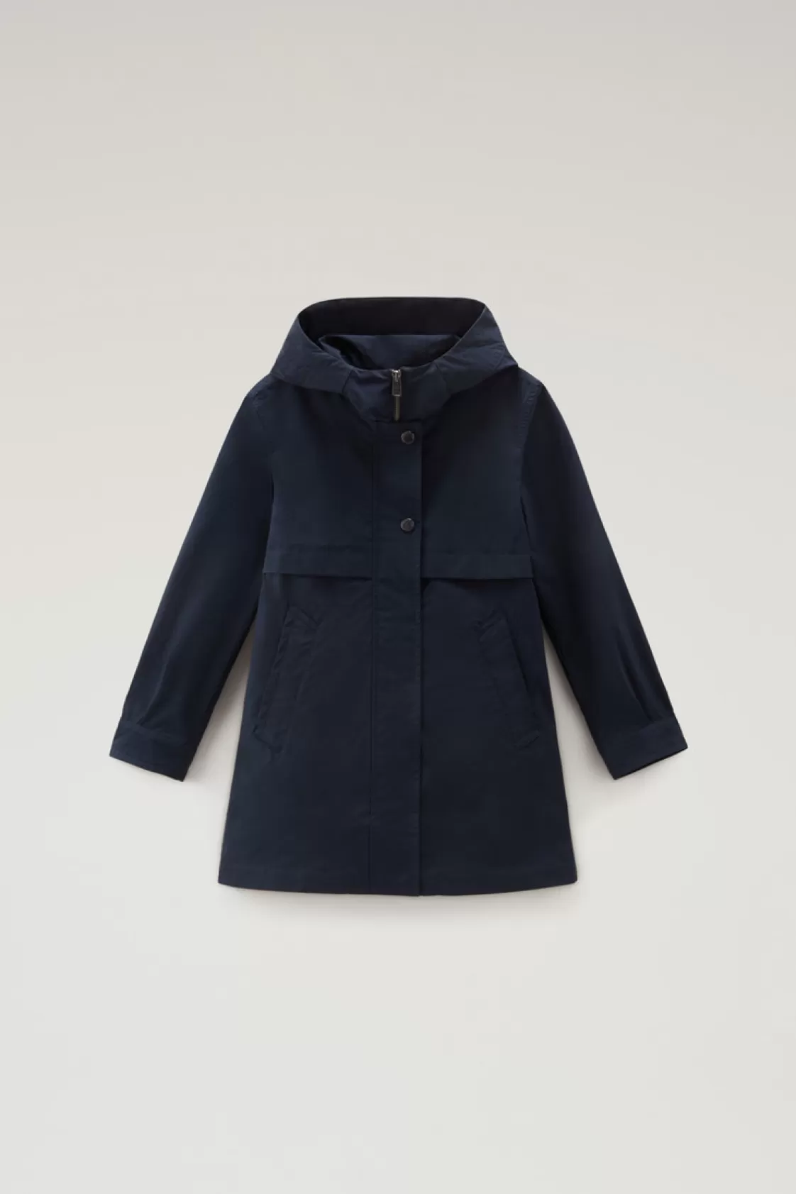 Jackets>woolrich Girls' Summer Parka In Urban Touch Melton Blue