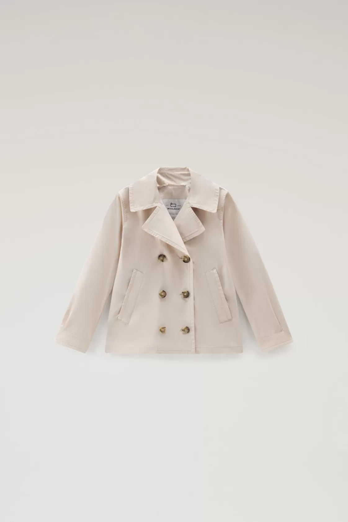 Jackets>woolrich Girls' Summer Peacoat In Urban Touch Light Oak