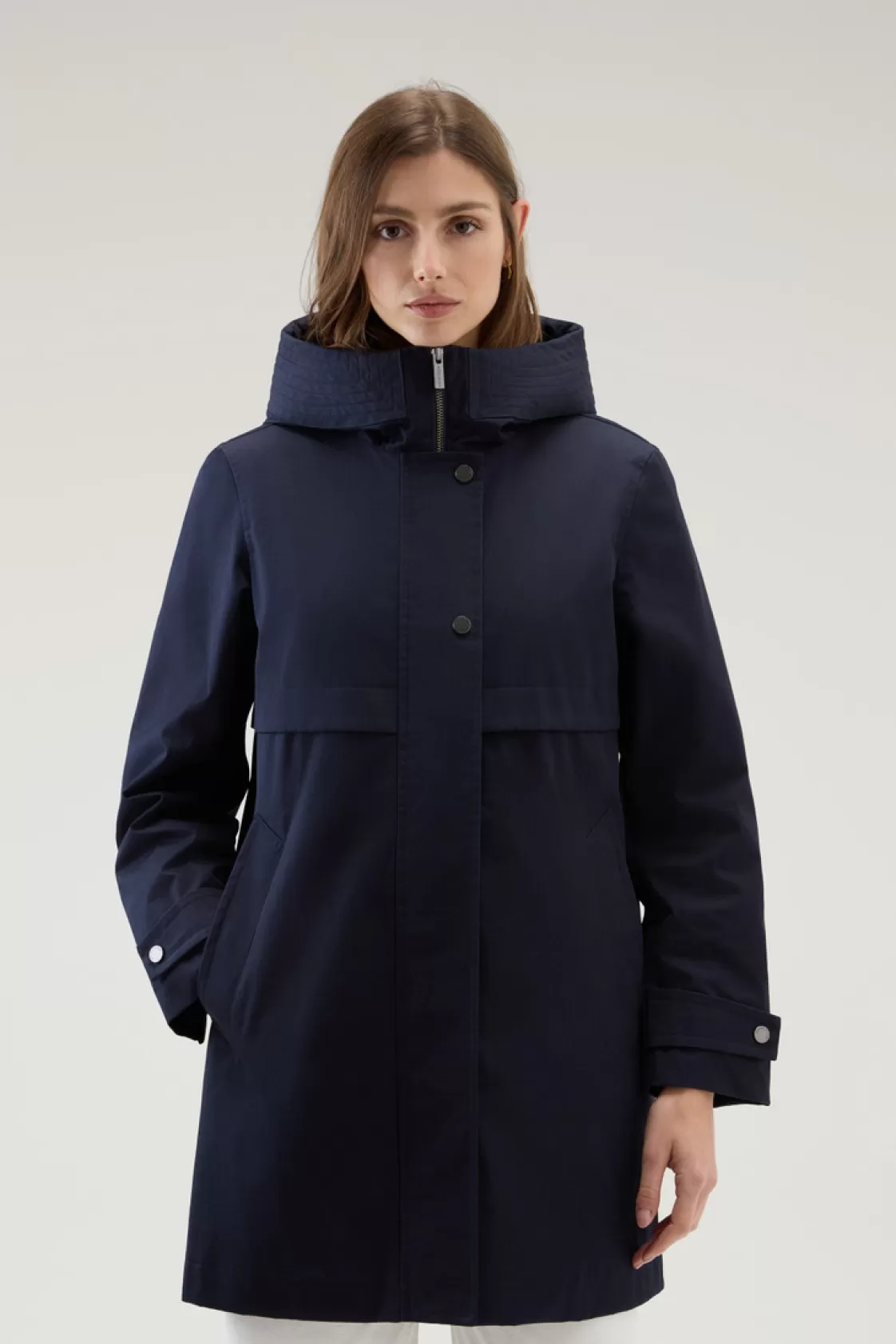 Parkas>woolrich Havice Lightweight Parka In Best Cotton Melton Blue