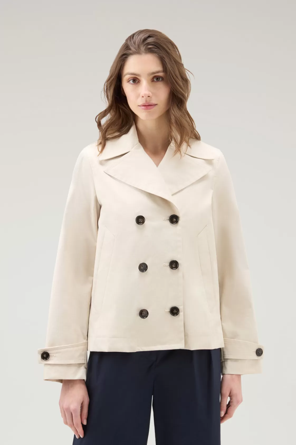 Jackets>woolrich Havice Peacoat In Best Cotton Light Oak