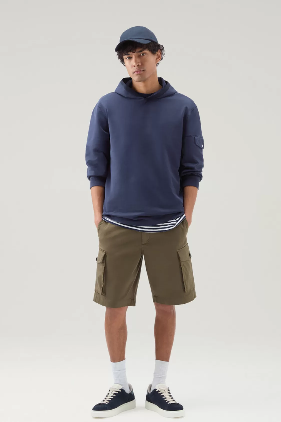 Sweatshirts>woolrich Hooded Pure Cotton Sweatshirt With Pocket Maritime Blue