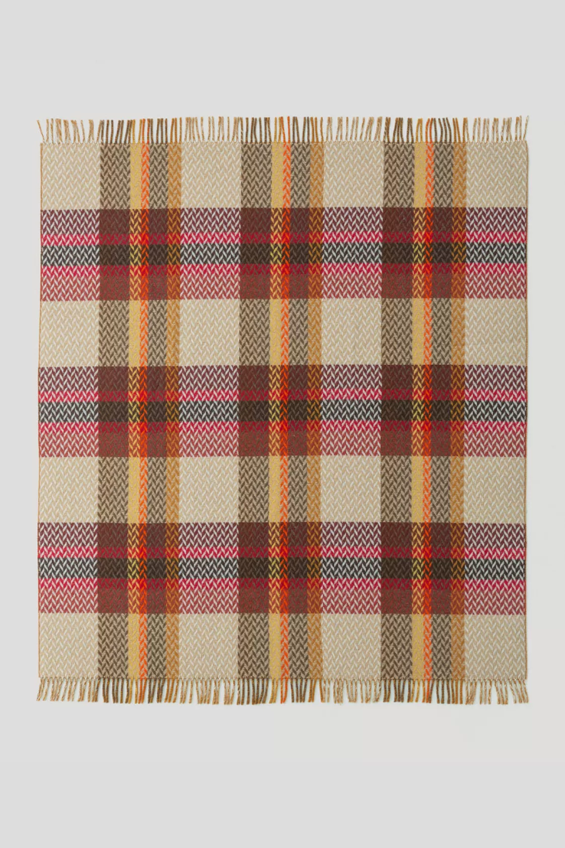 Blankets | Blankets>woolrich Jacquard Check Blanket In A Wool Blend Firwood