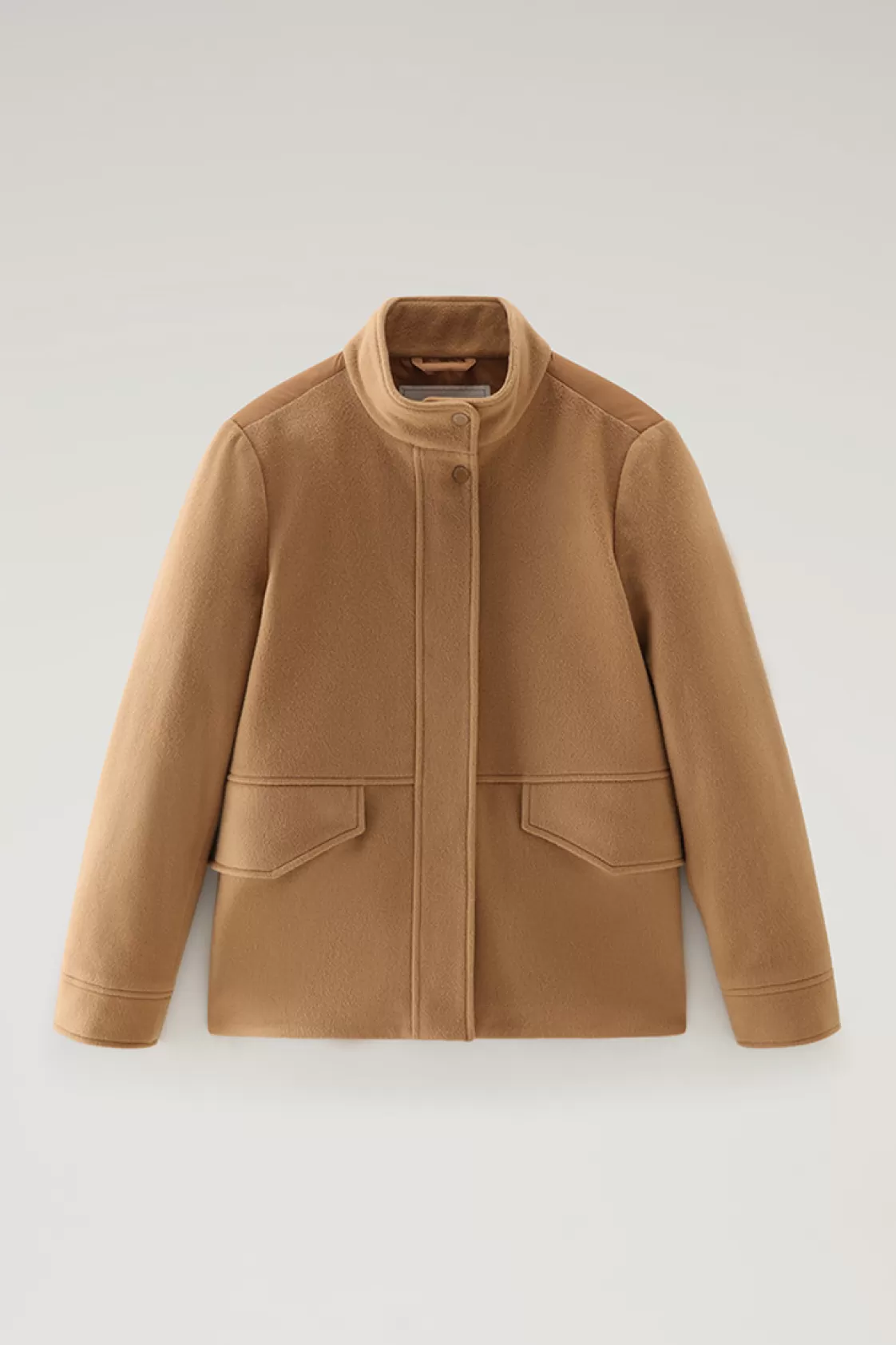 Jackets>woolrich Kuna Jacket In Wool And Cashmere Blend Dark Camel